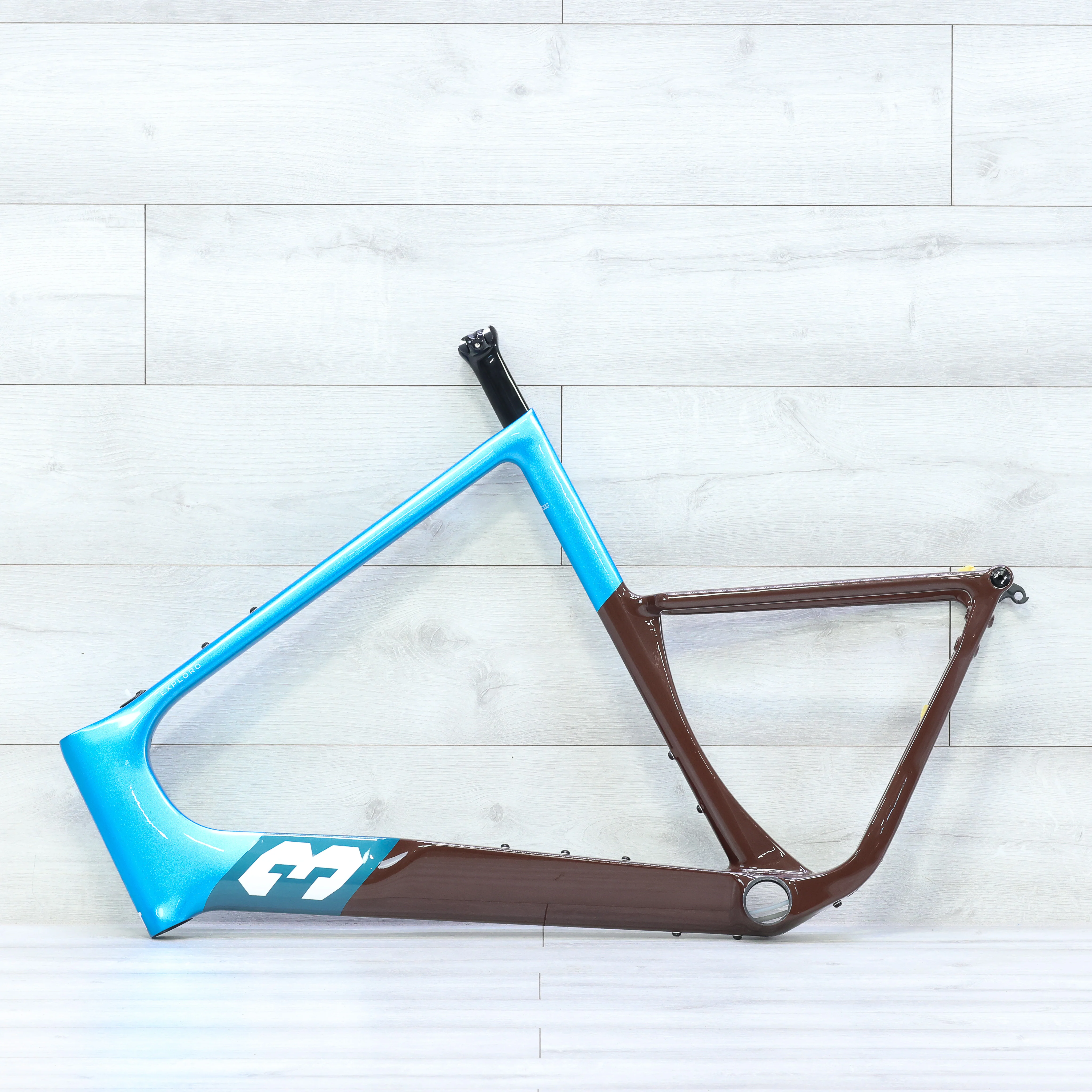 3T Exploro RaceMax Blue/Brown Gravel Bike Frameset Without Fork - 61cm - Image 2