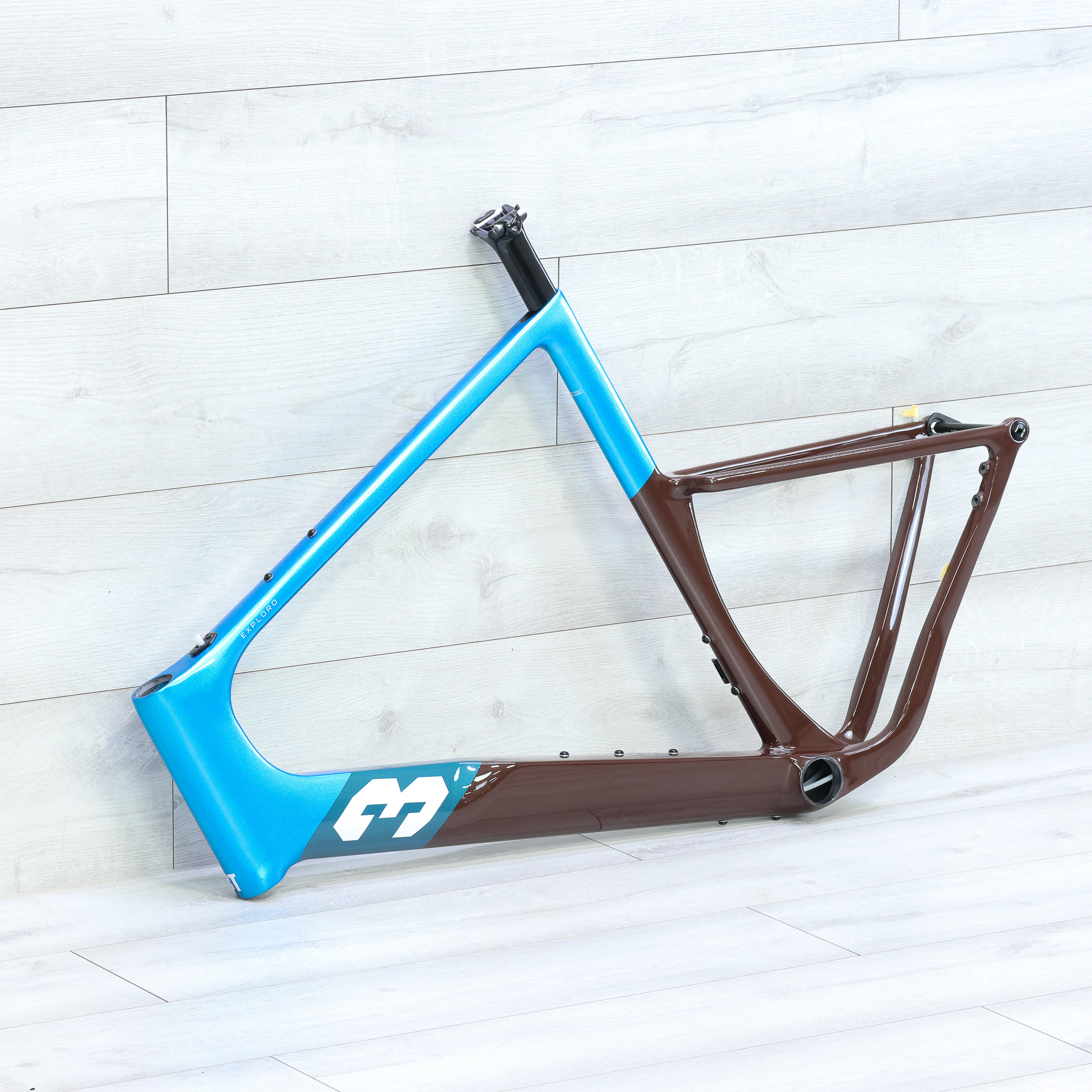 3T Exploro RaceMax Blue/Brown Gravel Bike Frameset Without Fork - 61cm - Image 4