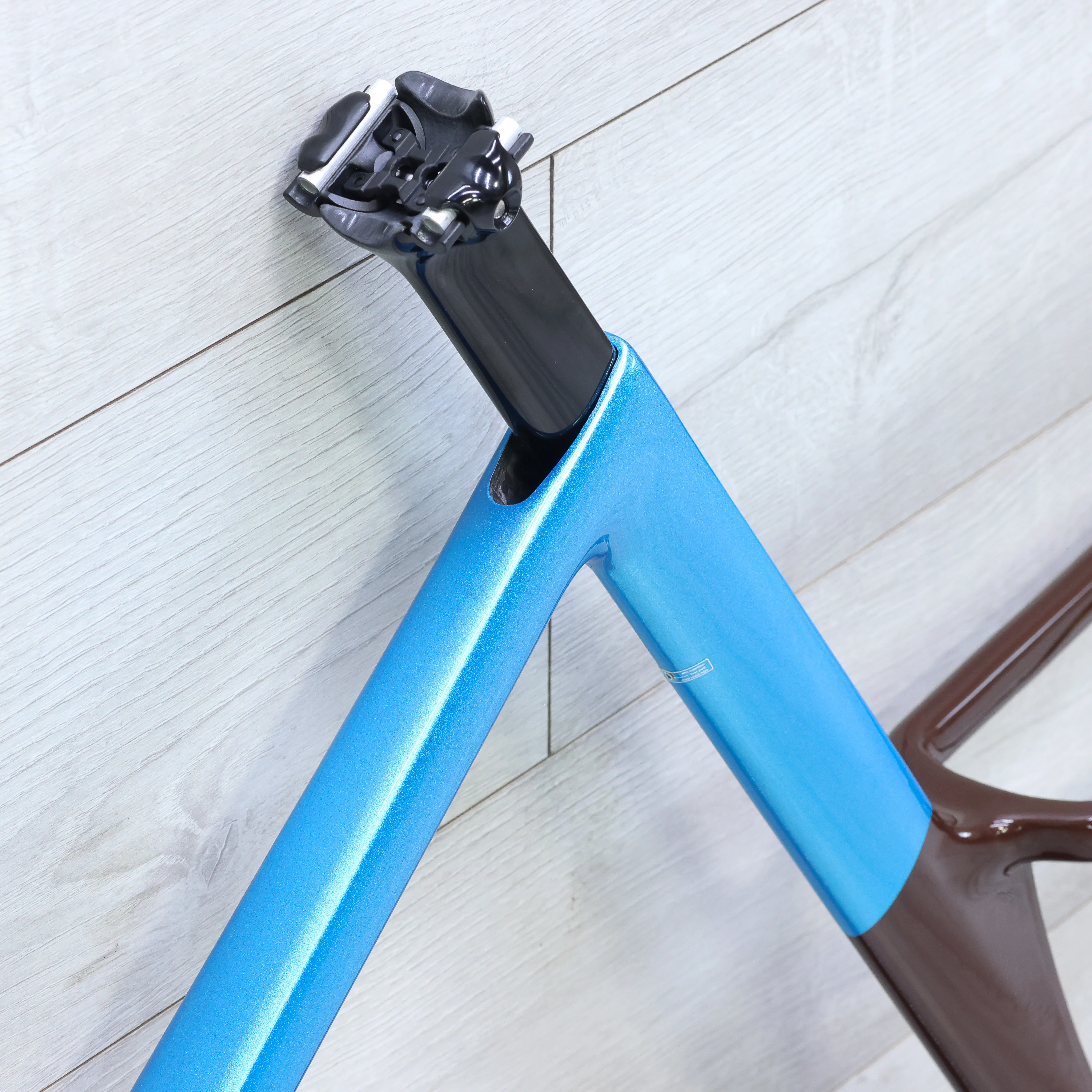 3T Exploro RaceMax Blue/Brown Gravel Bike Frameset Without Fork - 61cm - Image 7