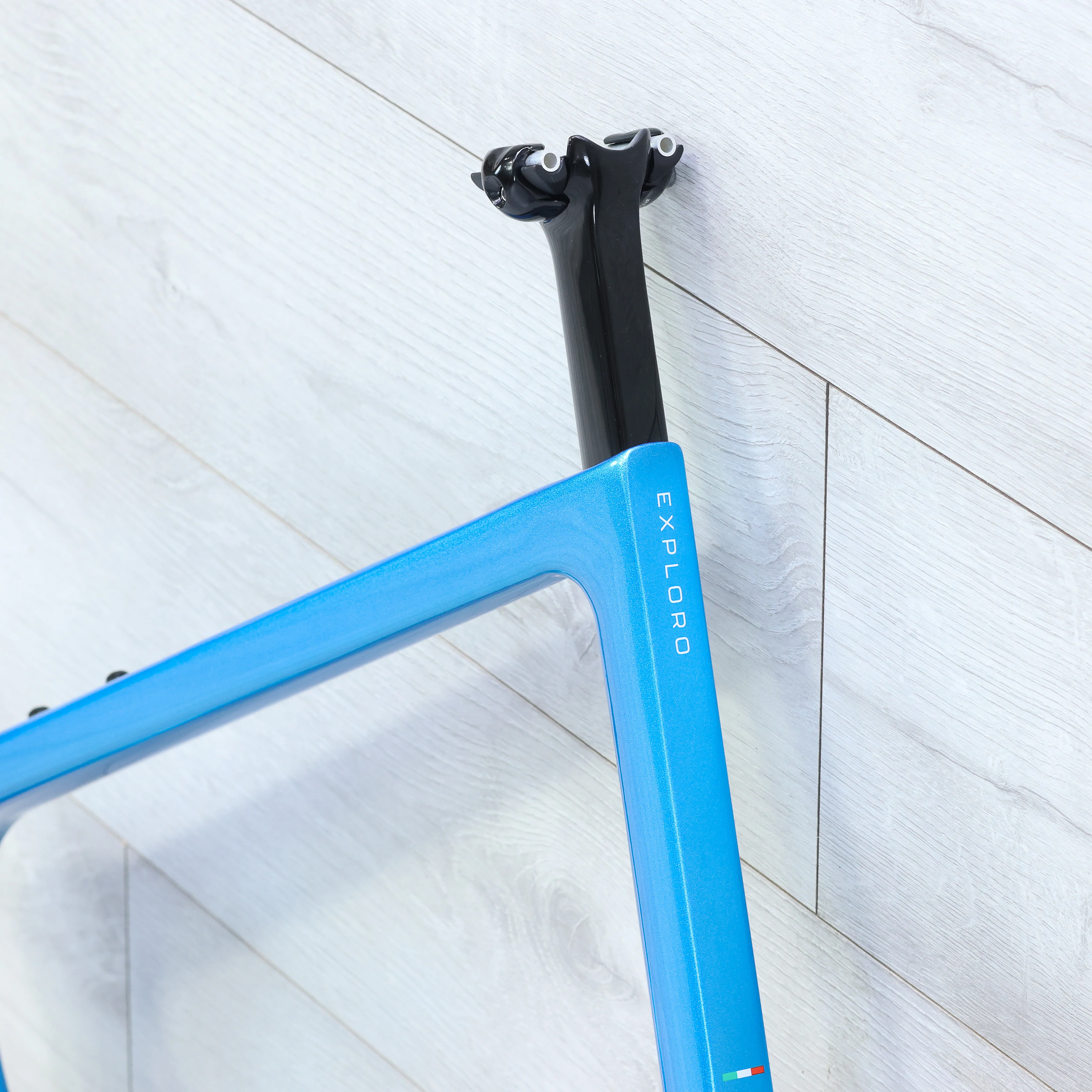 3T Exploro RaceMax Blue/Brown Gravel Bike Frameset Without Fork - 61cm - Image 8