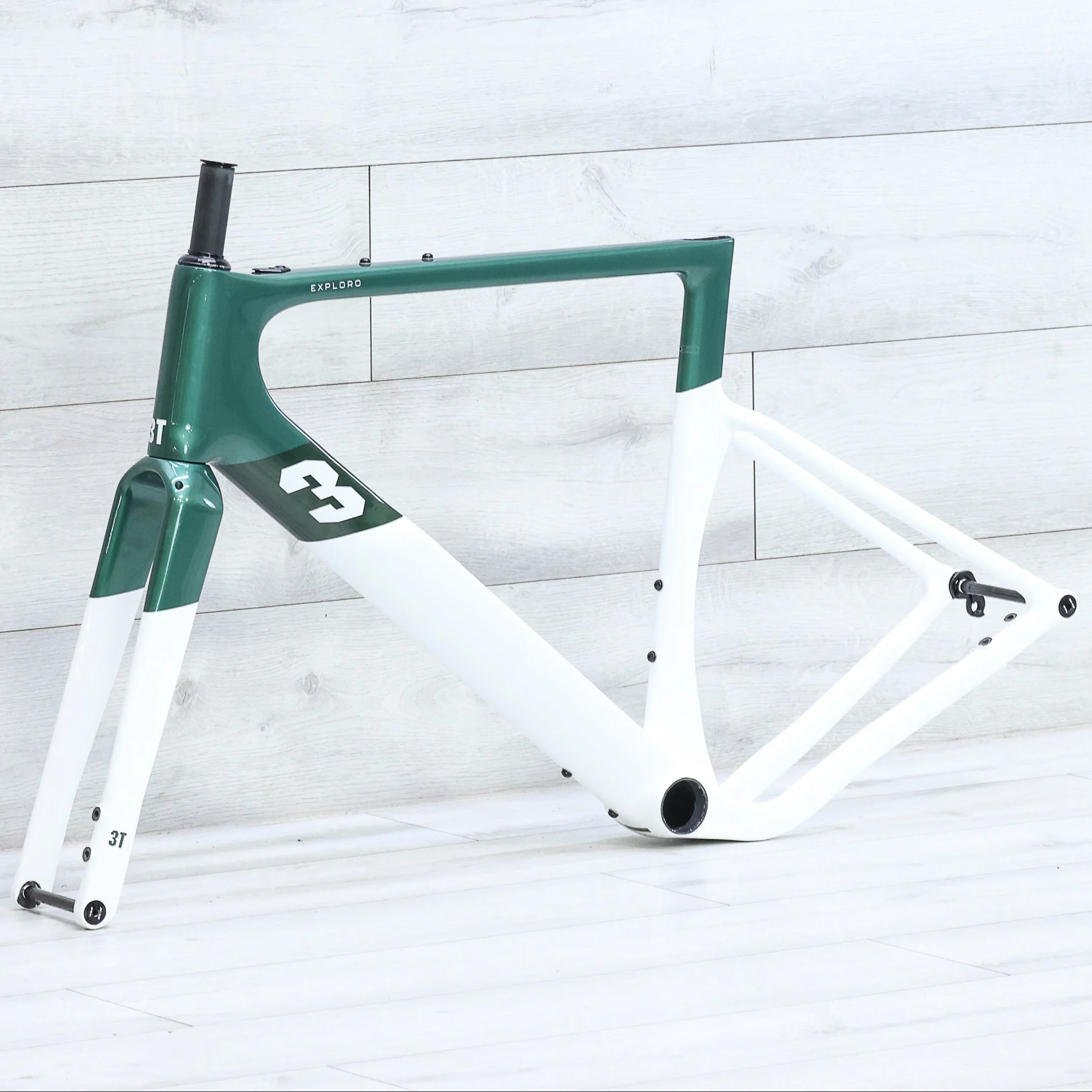 3T Exploro RaceMax Emerald/White Gravel Bike Frameset - 2023, 54cm - Image 4