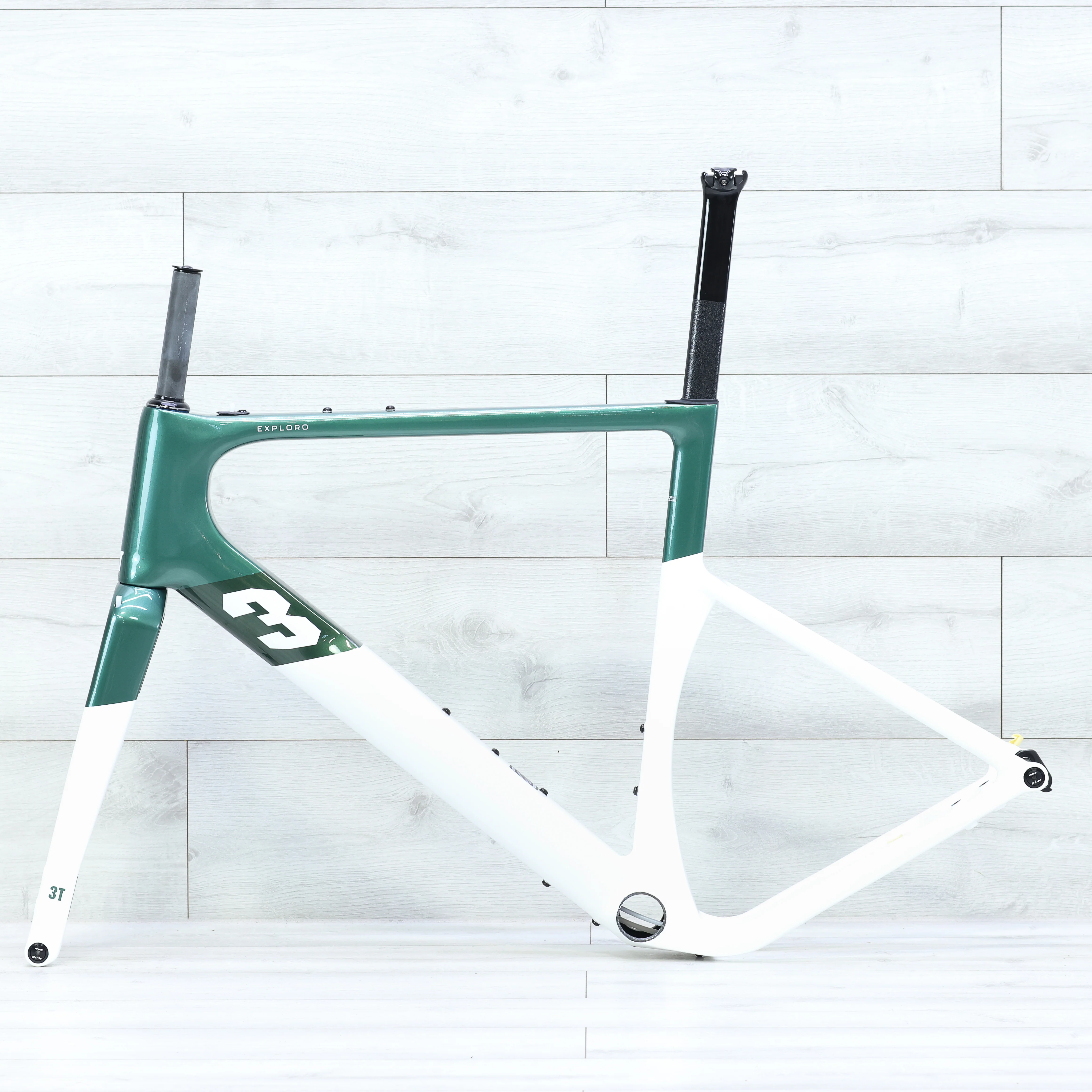 3T Exploro Racemax Gravel Bike Frameset 700c Emerald/White - Image 2