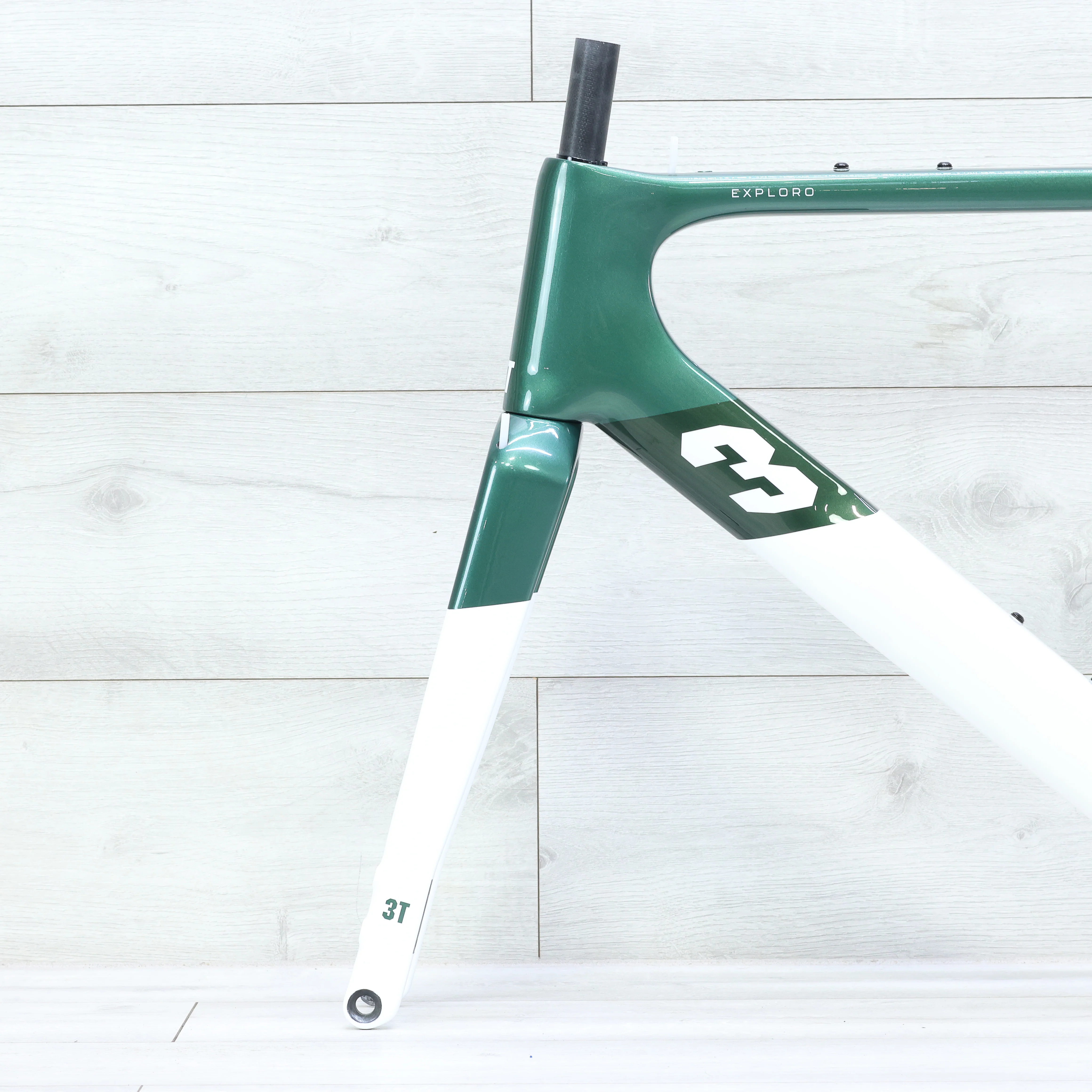 3T Exploro Racemax Gravel Bike Frameset 700c Emerald/White - 54cm - Image 5