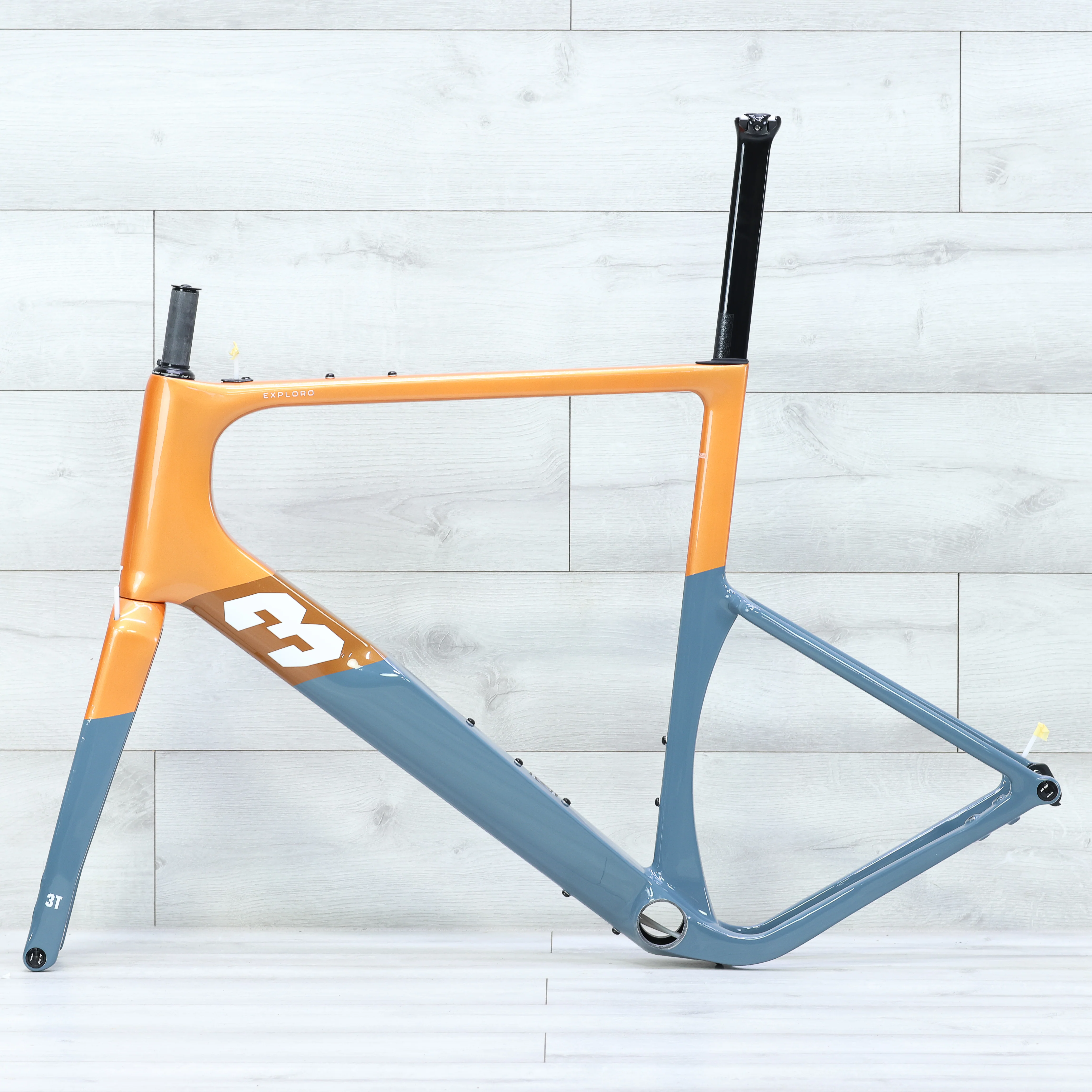 3T Exploro Racemax Gravel Bike Frameset Orange/Grey - Image 2