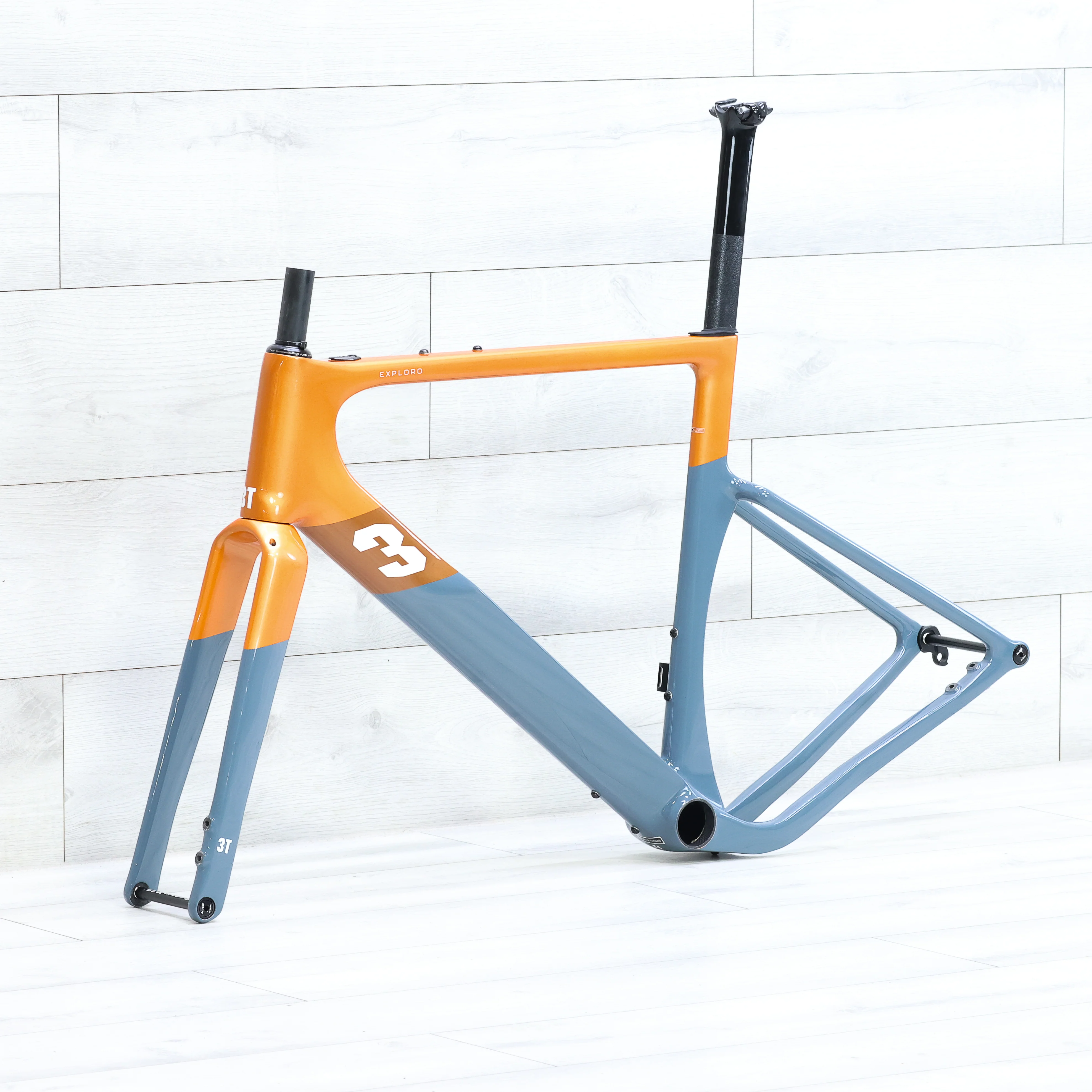 3T Exploro Racemax Gravel Bike Frameset Orange/Grey - 2023, 54cm - Image 4
