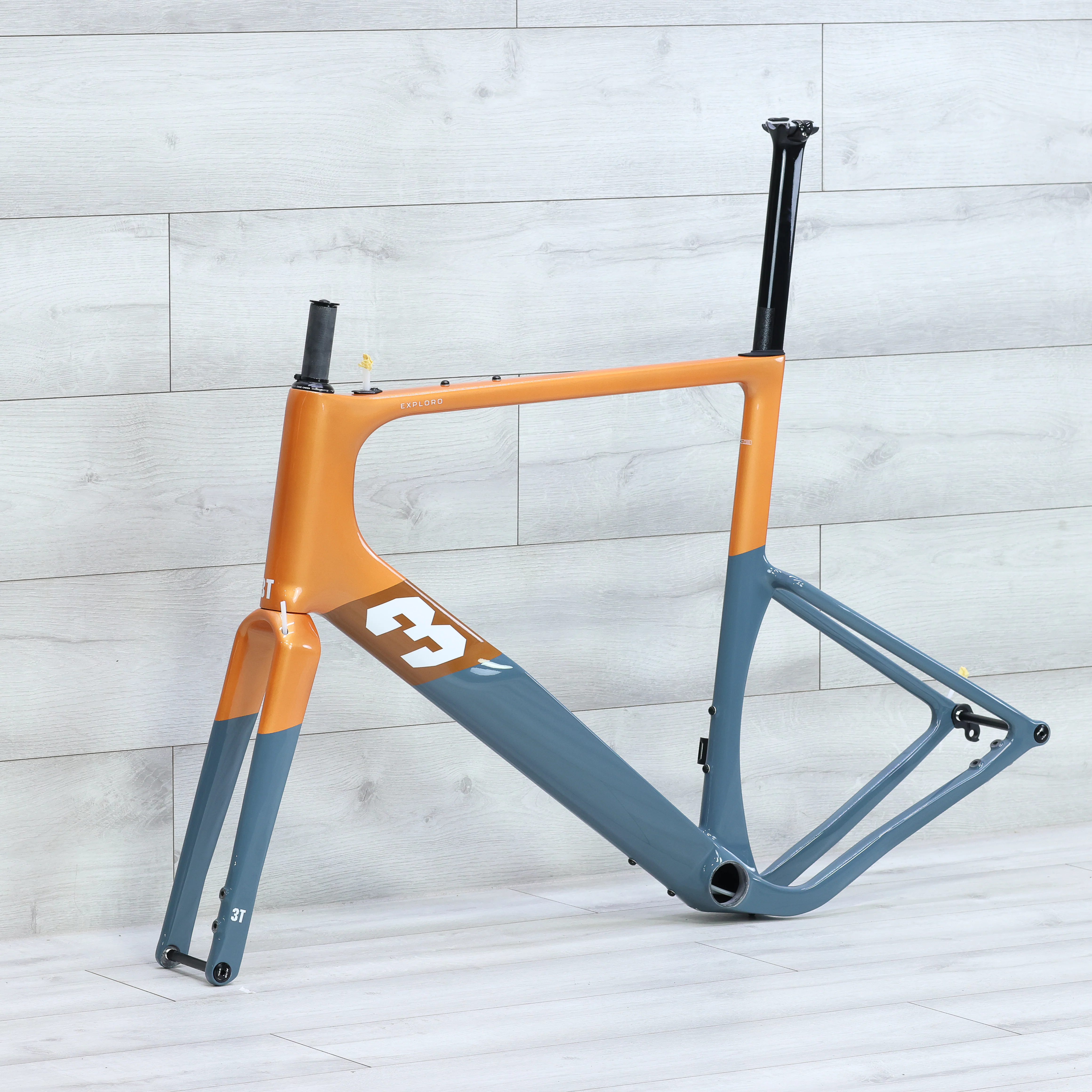 3T Exploro Racemax Gravel Bike Frameset Orange/Grey - Image 4