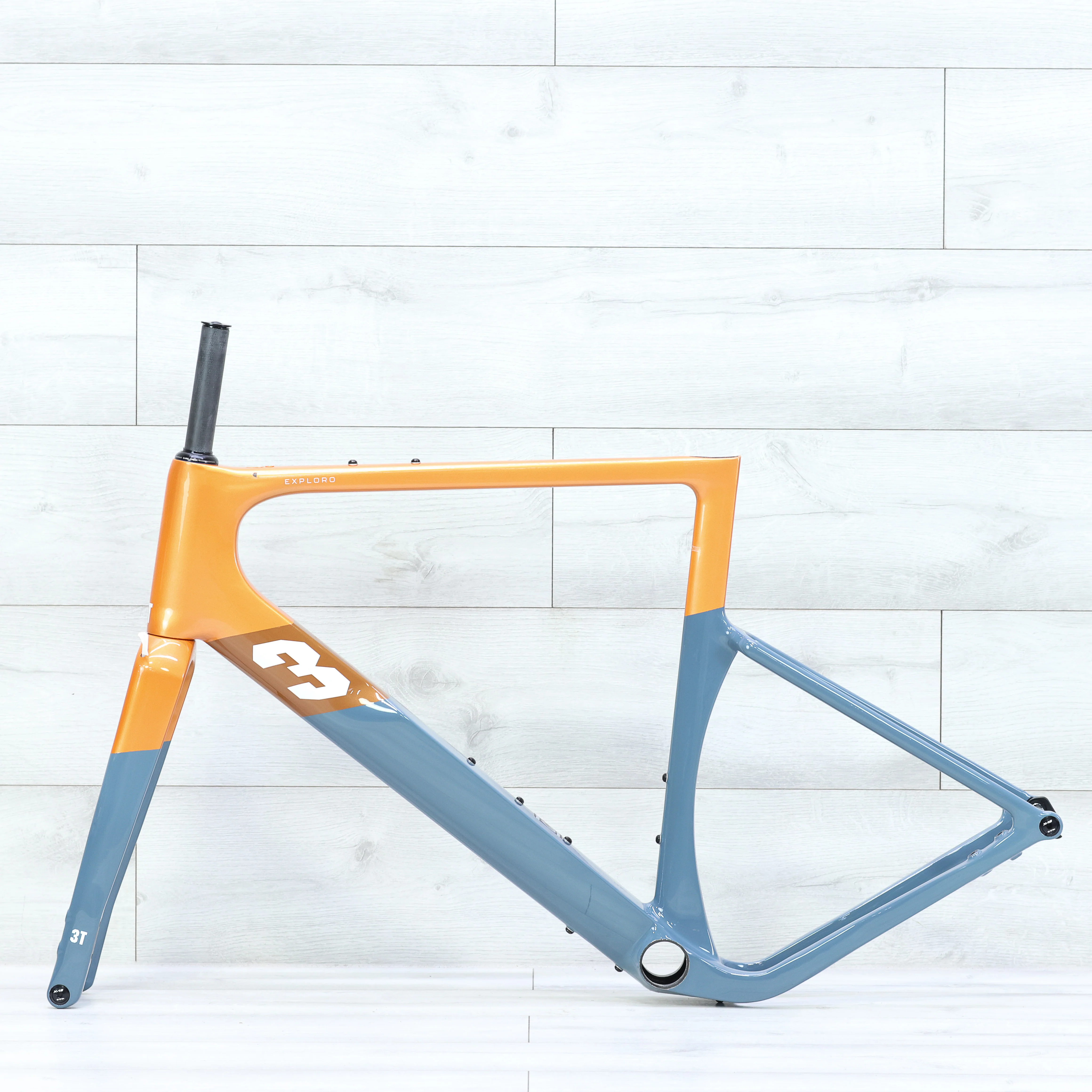3T Exploro Racemax Gravel Bike Frameset Orange/Grey - 56cm - Image 2