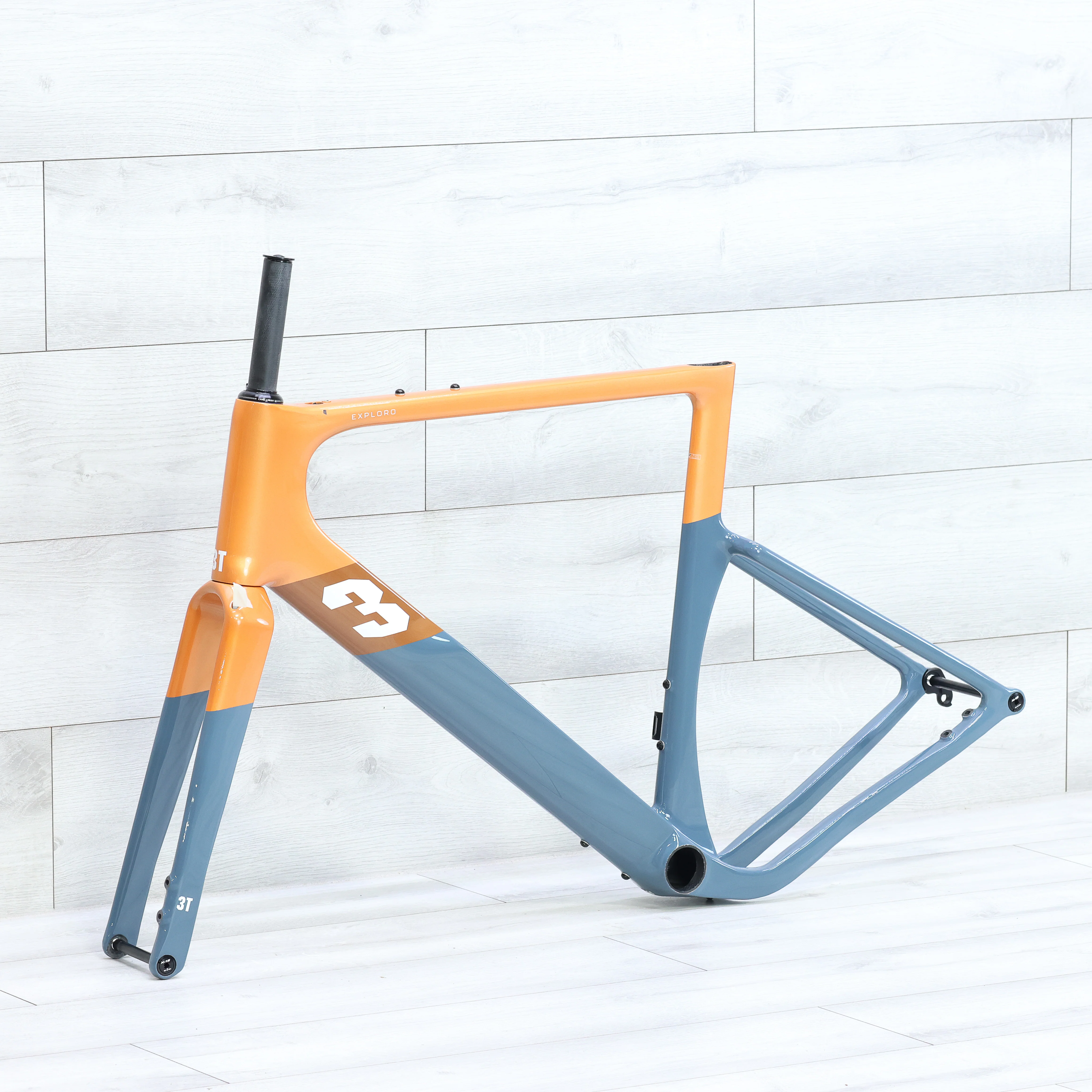 3T Exploro Racemax Gravel Bike Frameset Orange/Grey - 56cm - Image 4
