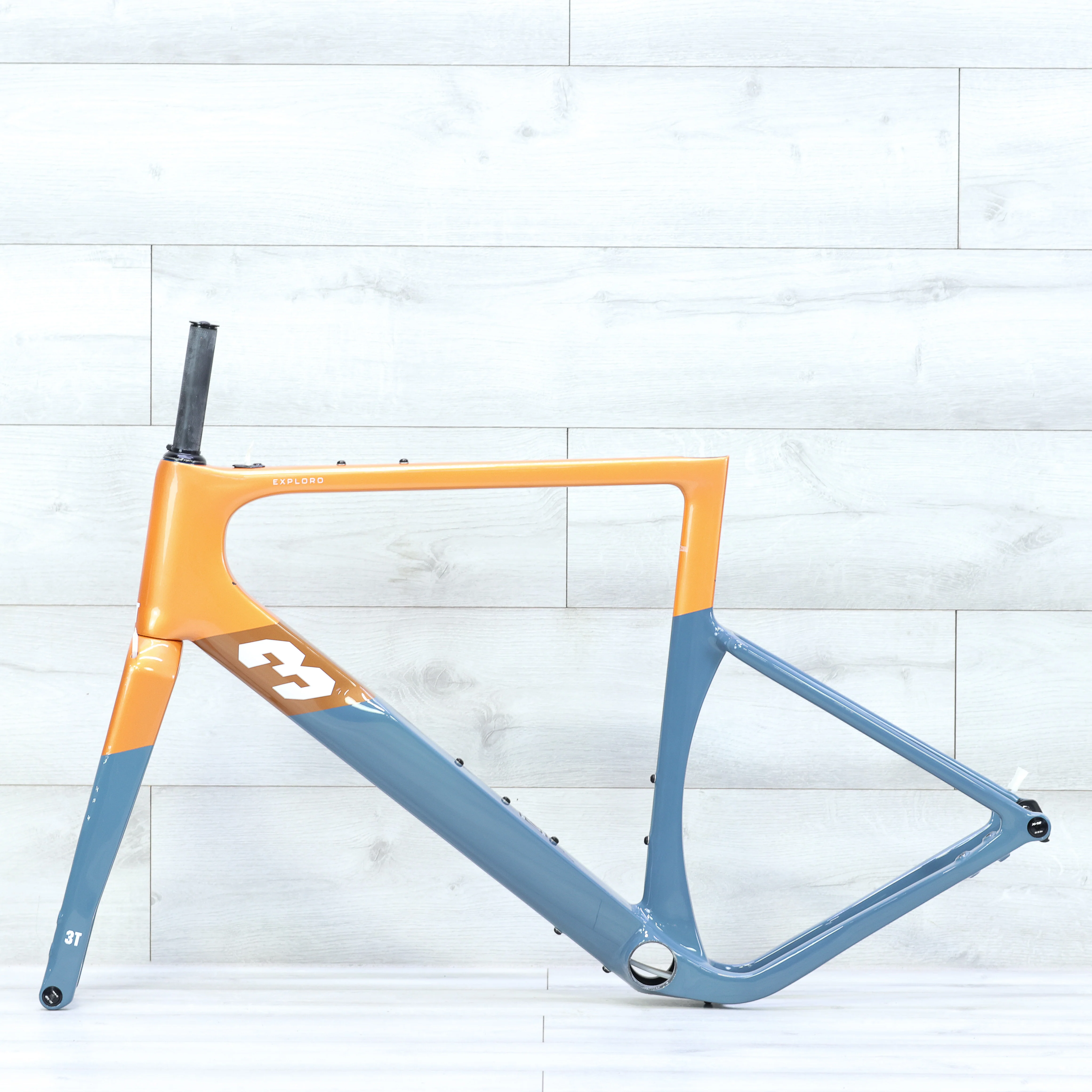 3T Exploro Racemax Gravel Bike Frameset Orange/Grey - 56cm - Image 2