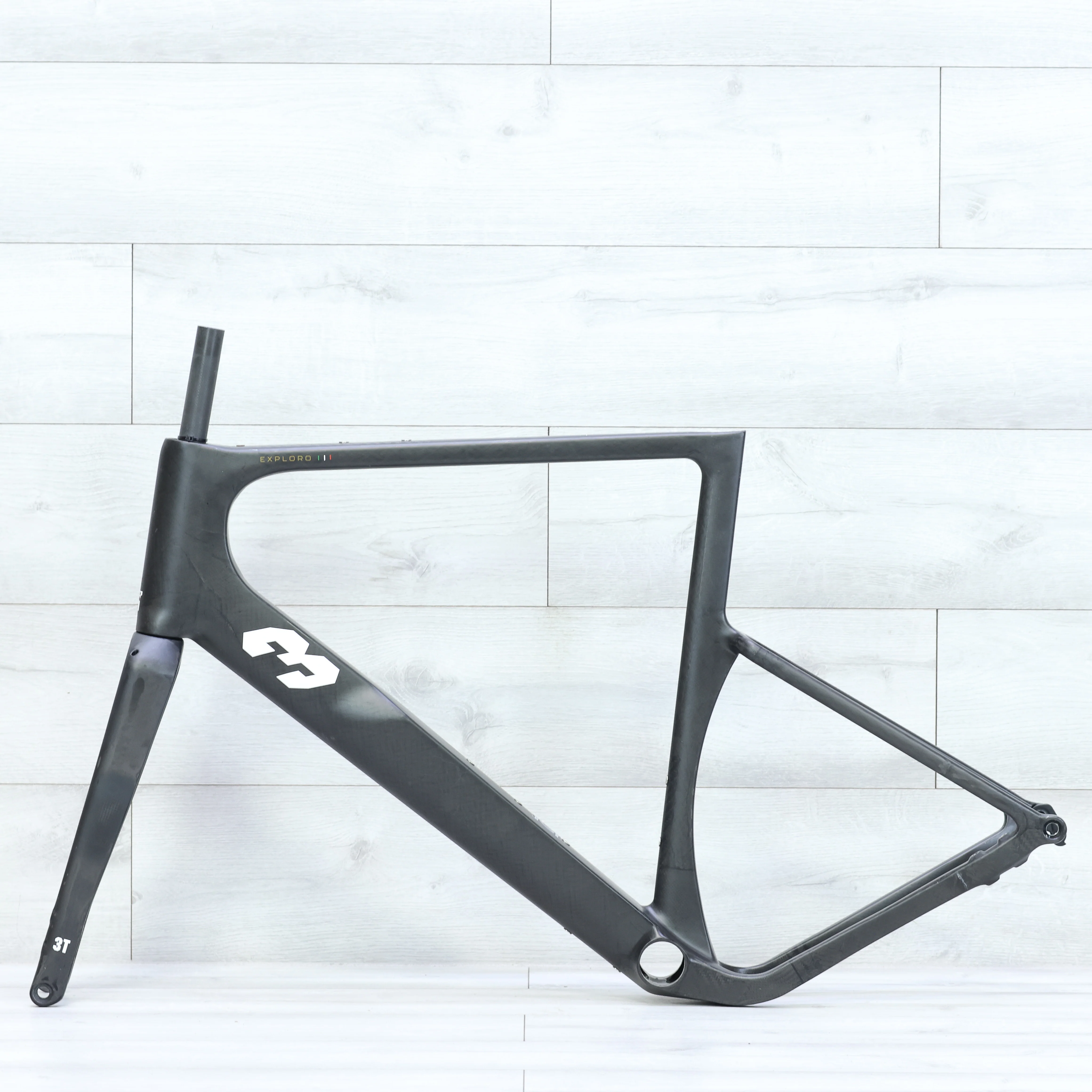 3T Exploro RaceMax Italia Raw/Gloss 2x Gravel Bike Frameset - 58cm - Image 2