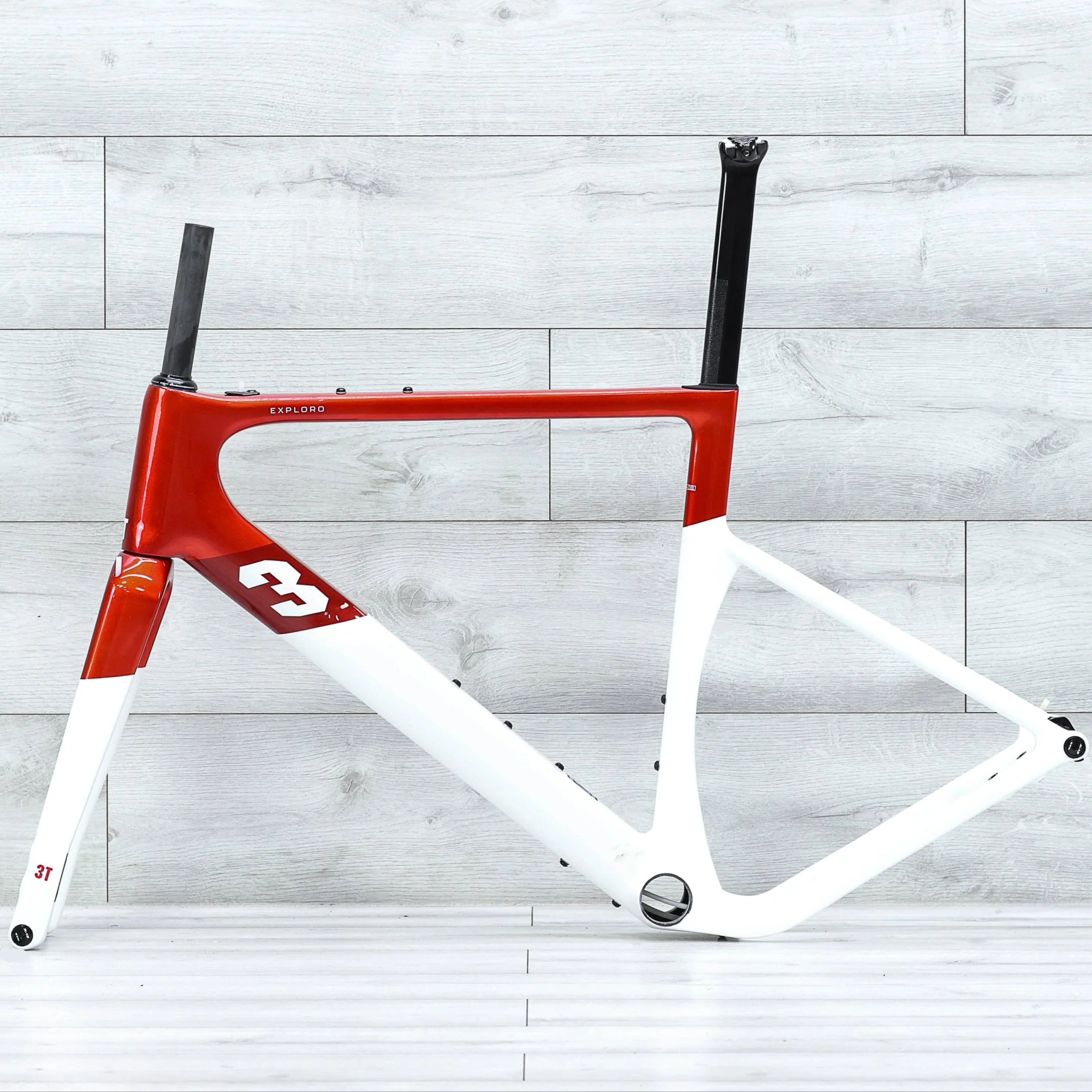 3T Exploro RaceMax Red/White Gravel Bike Frameset - 2023, 54cm - Image 2