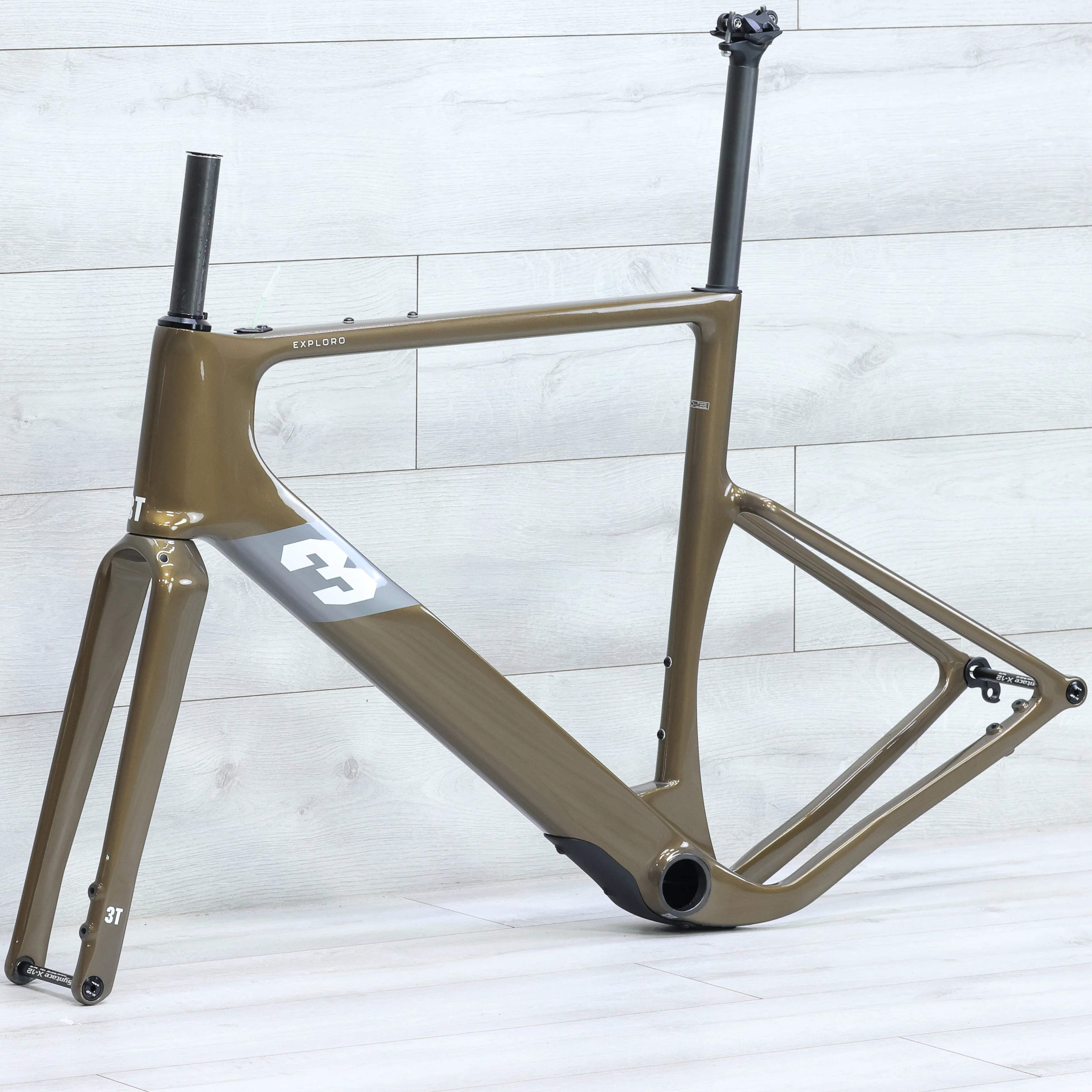 3T Exploro Ultra Gravel Bike Frameset Coffee - Image 4