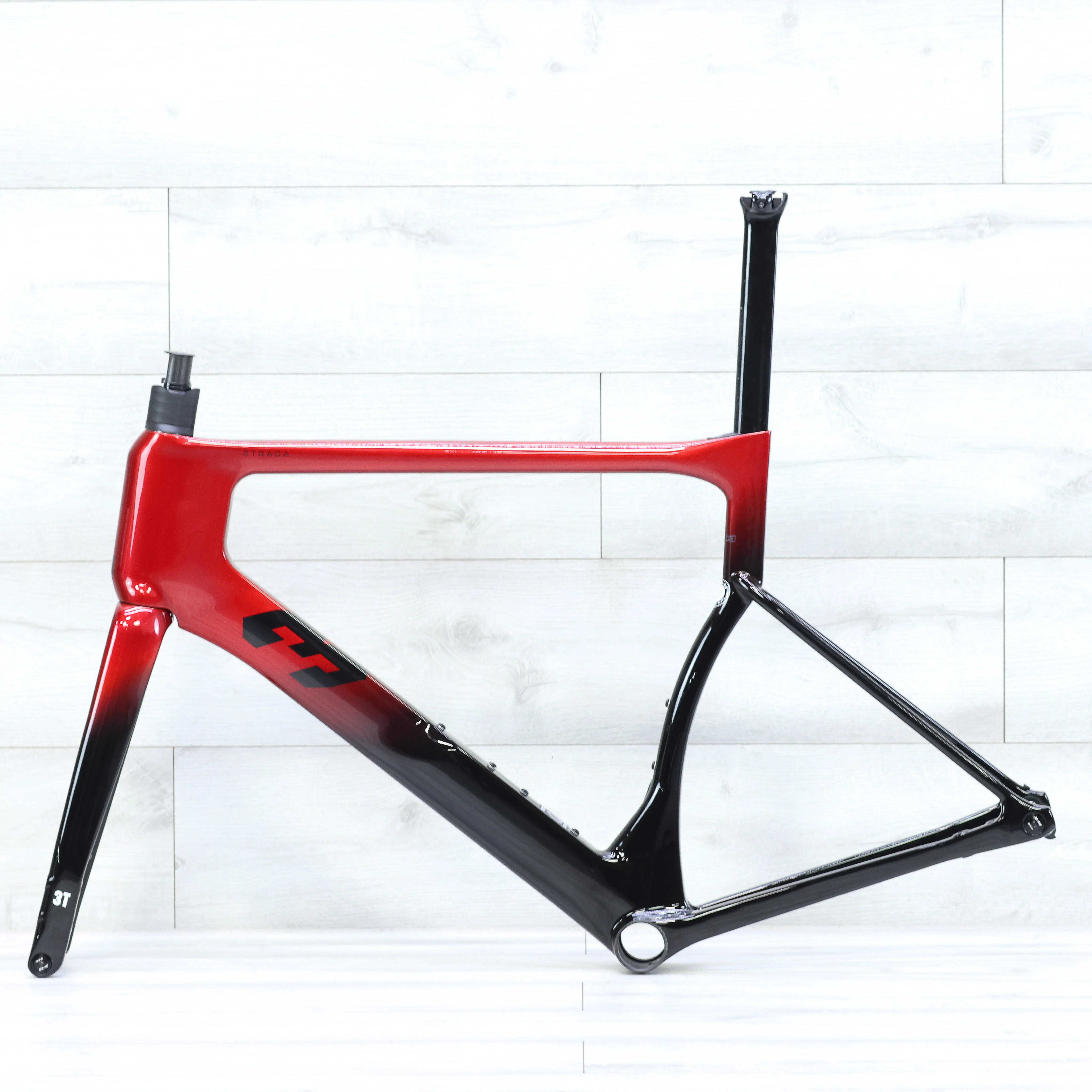 3T Strada 2x Disc Brake Aero Road Bike Frameset 700c Red/Black - 56cm - Image 2