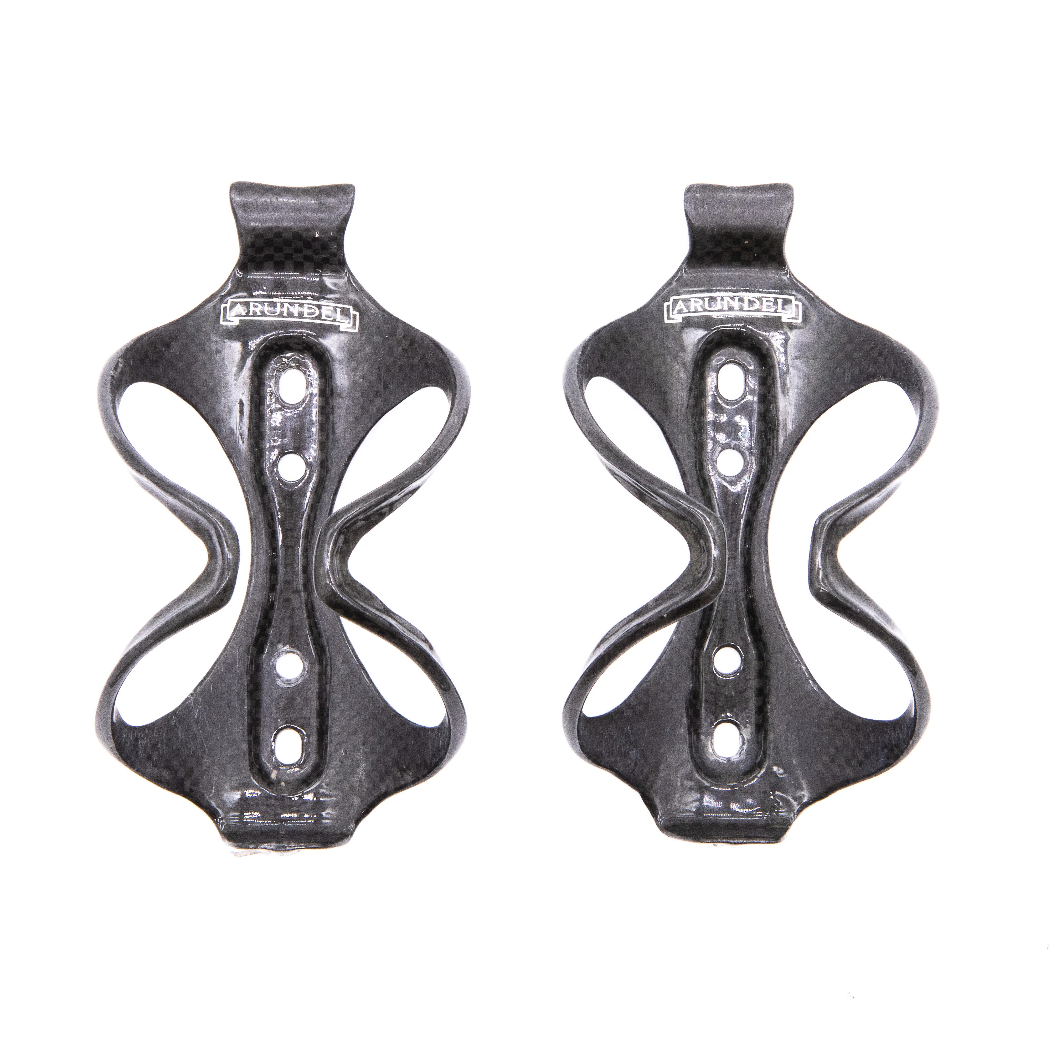 Arundel Mandible 3K Weave Gloss Carbon Bottle Cage Pair 59g