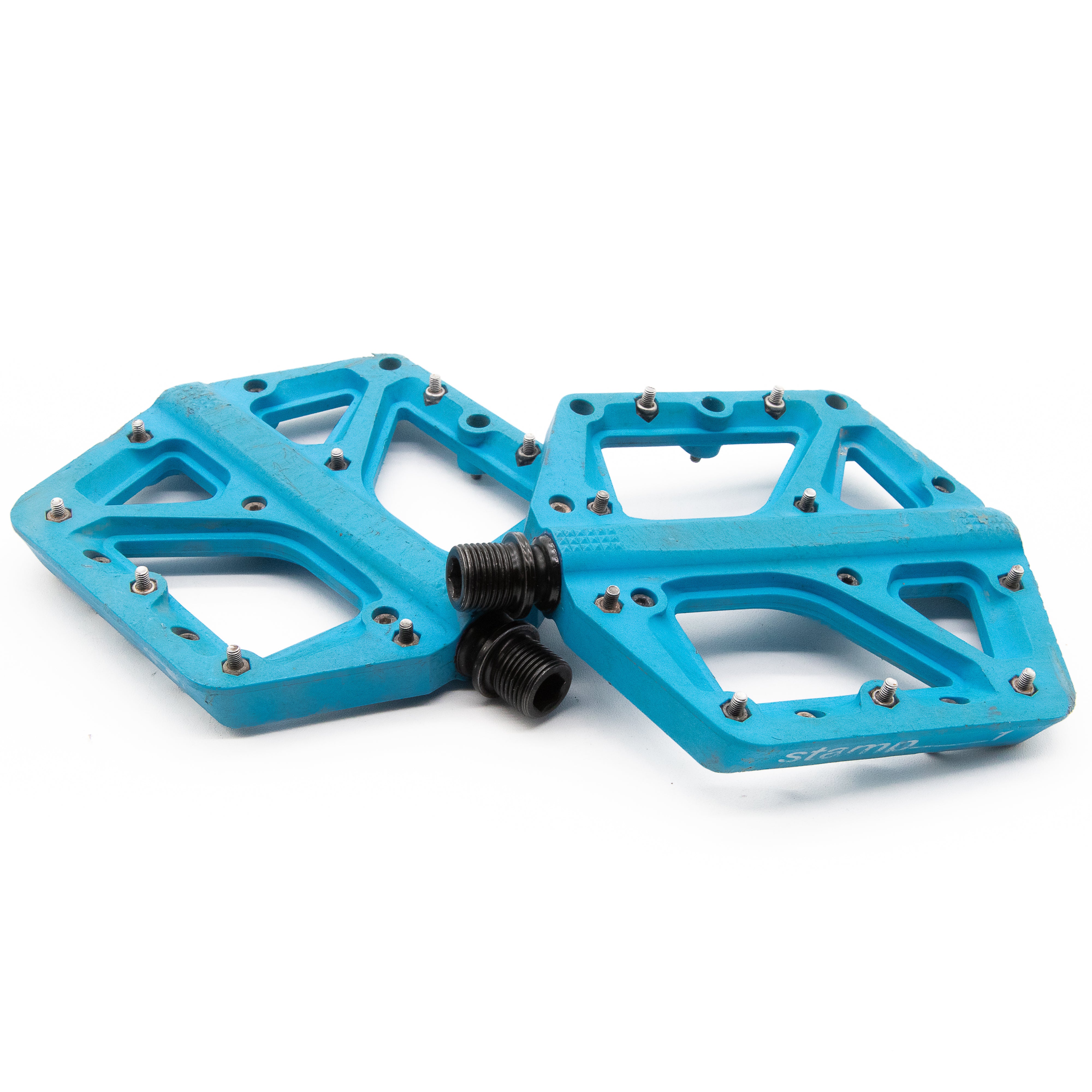 Crank Brothers Stamp 1 Flat Platform Pedals Blue Large 355g - Image 2