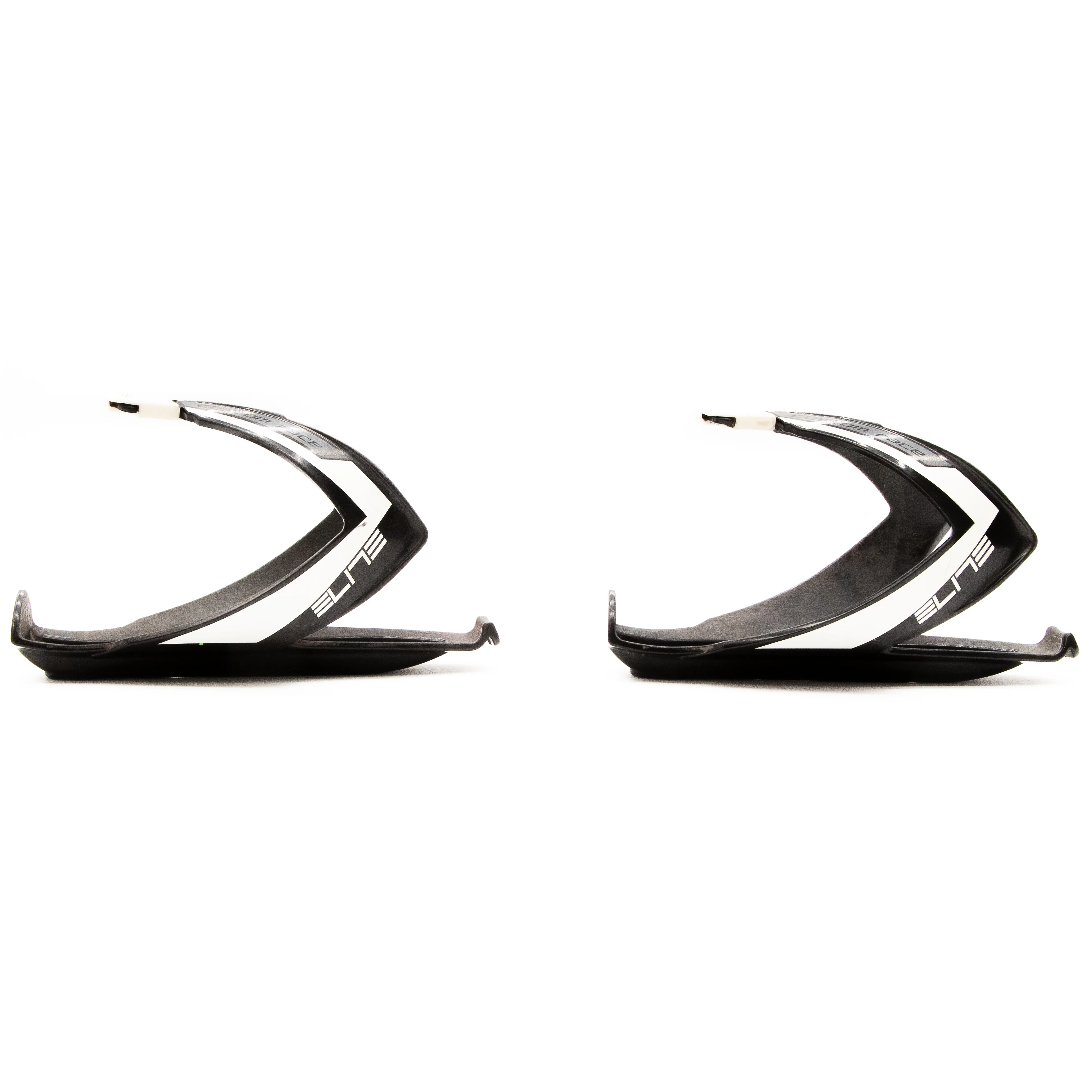Elite Custom Race Bicycle Bottle Cages Black/White Pair 82g - Image 2