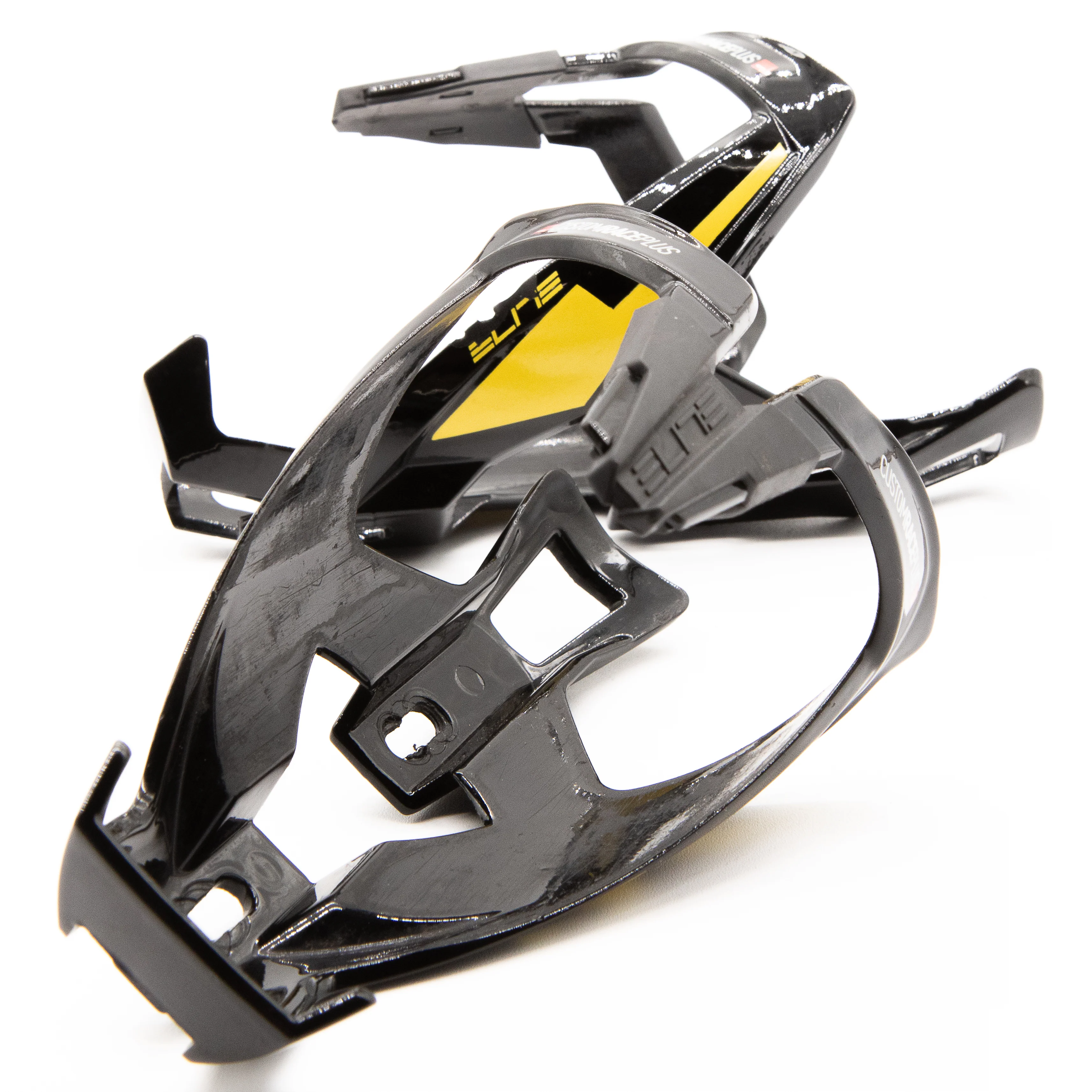 Elite Custom Race Plus Yellow/Black Bottle Cages Pair 81g - Image 4