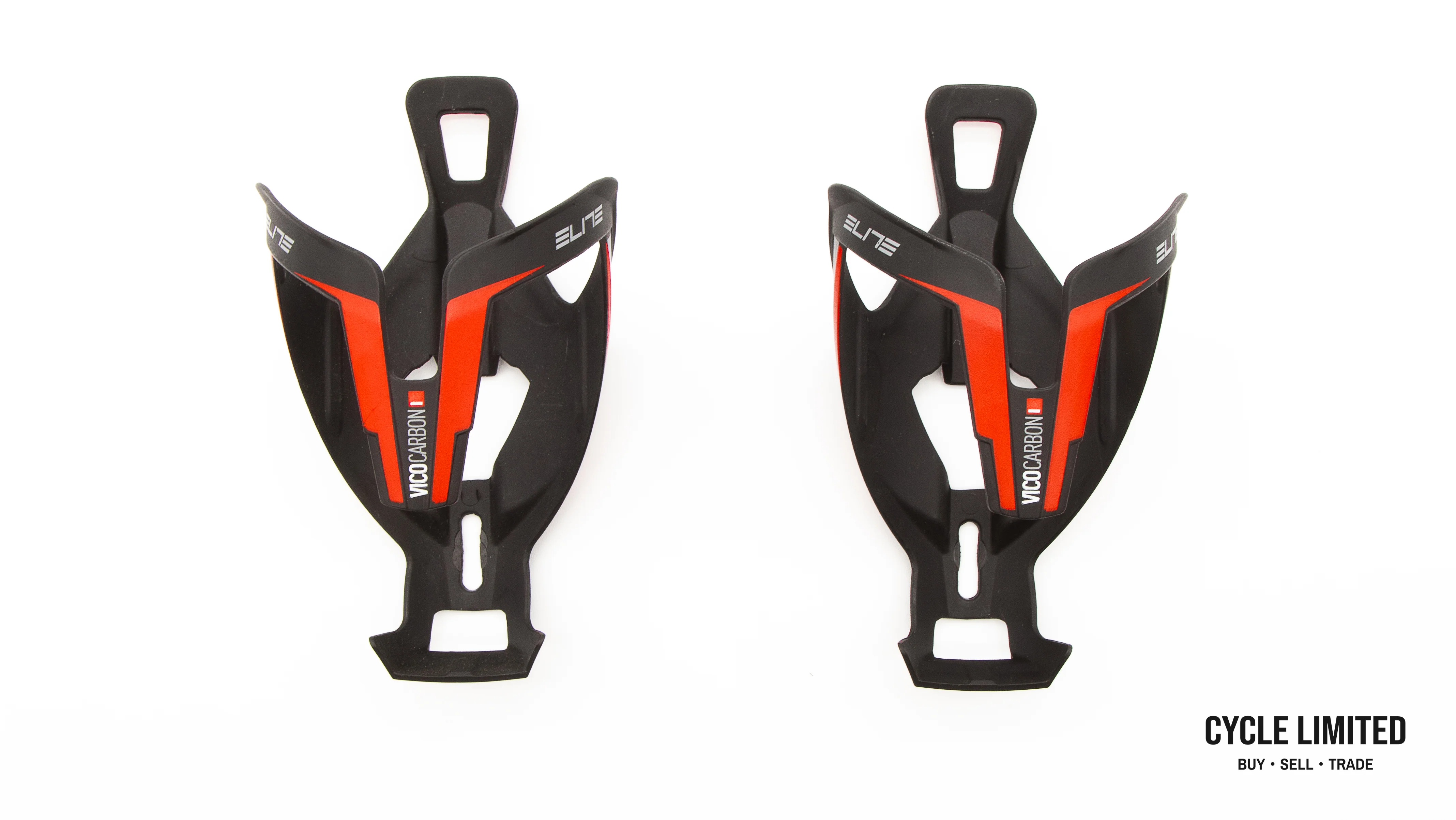 Elite Vico Carbon Bottle Cage Pair Matte Black/Red 53g