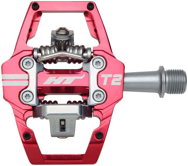 HT Components T2 Pedals - Dual Sided Clipless with Platform, Aluminum, 9/16", Green Camo - Image 4