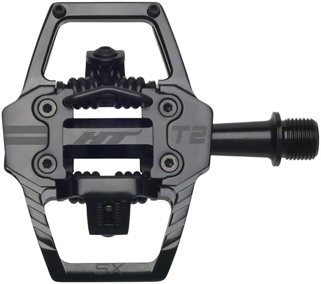 HT Components T2-SX Pedals - Dual Sided Clipless with Platform, Aluminum, 9/16" - Image 2