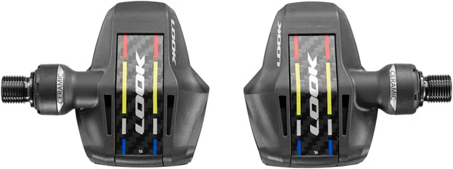 LOOK KEO Blade Carbon Ceramic Ti Pedals - Single Sided Clipless, Titanium, 9/16", Black. 56mm QF, 12Nm