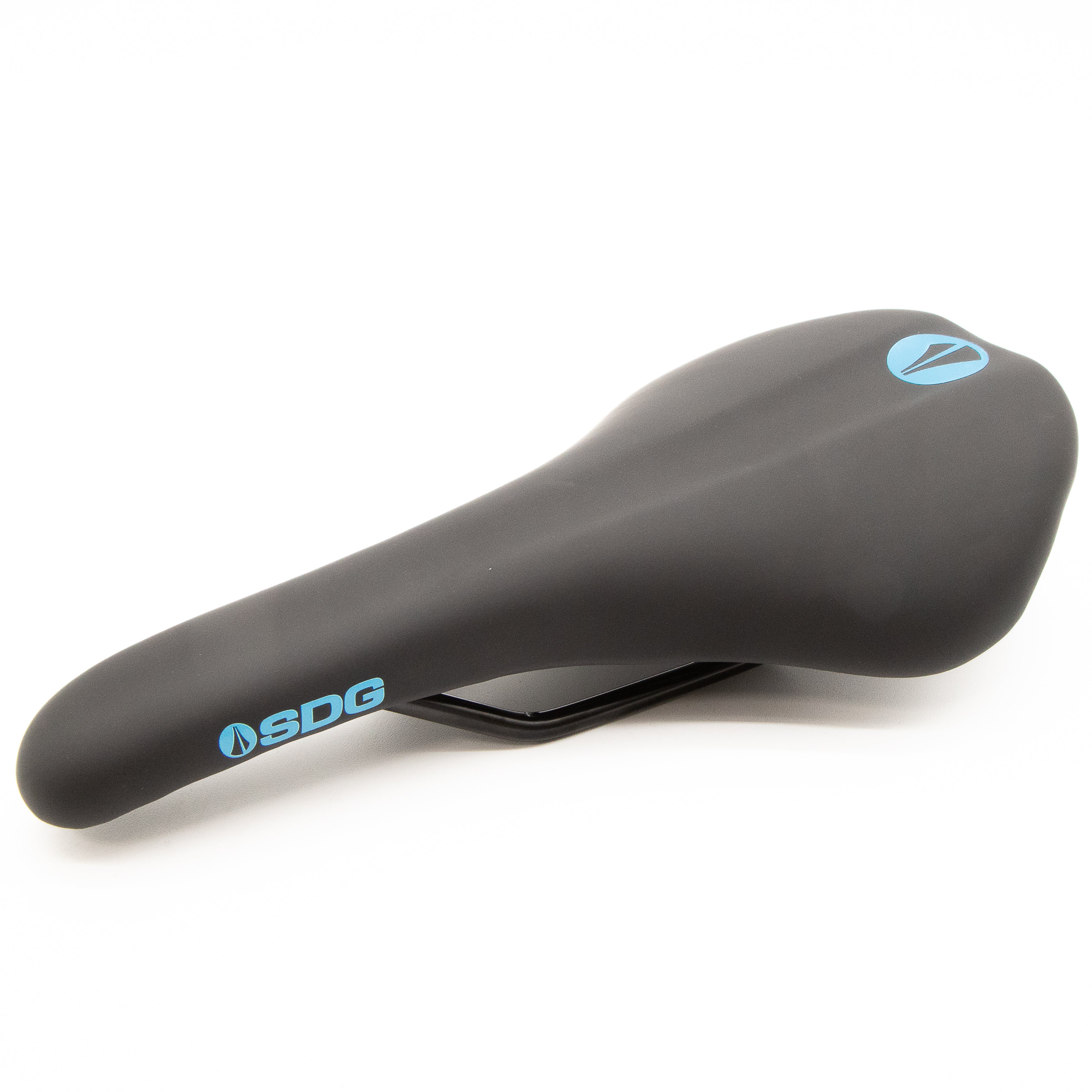 New SDG Duster Black Blue MTB Saddle Steel Rails - Image 2
