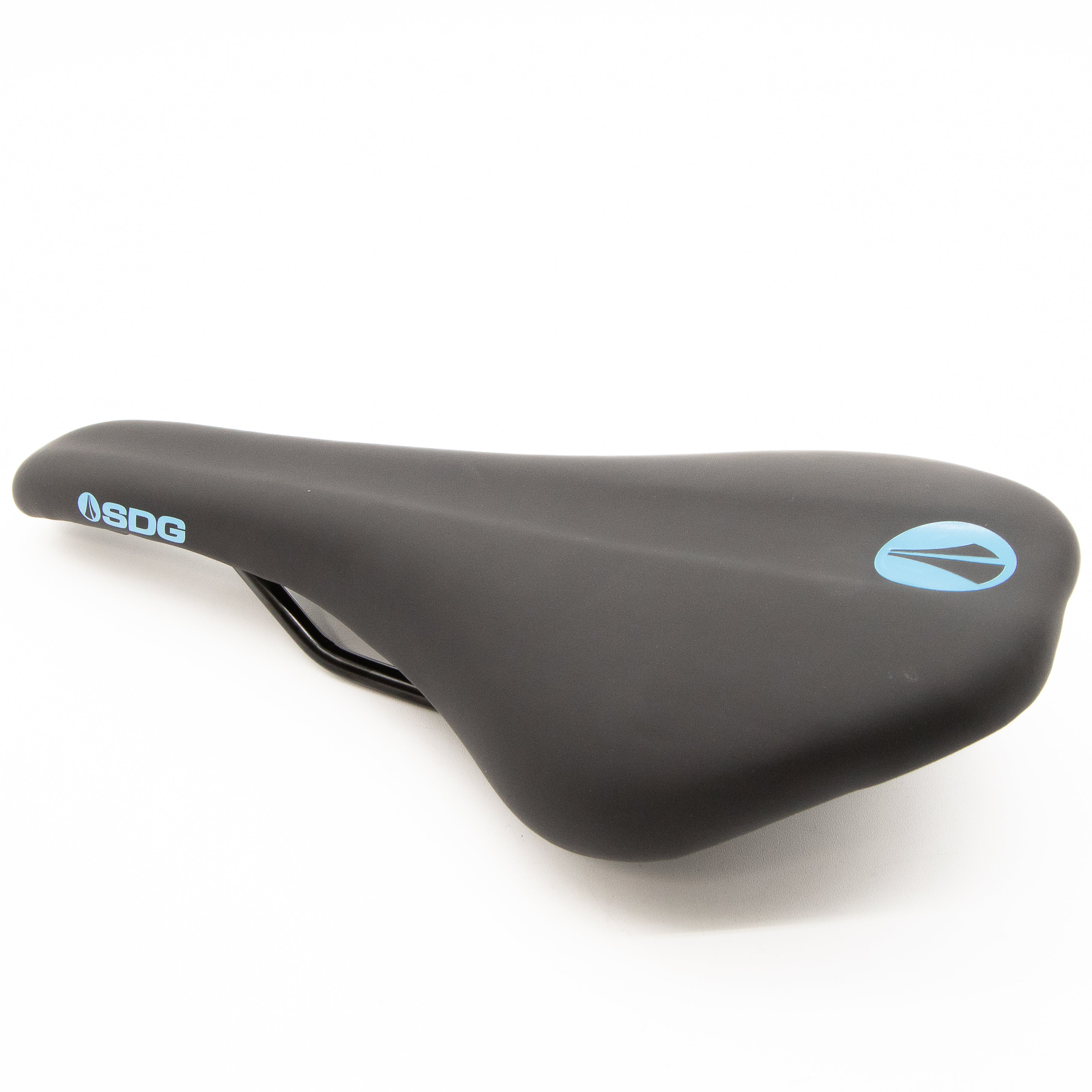 New SDG Duster Black Blue MTB Saddle Steel Rails - Image 3