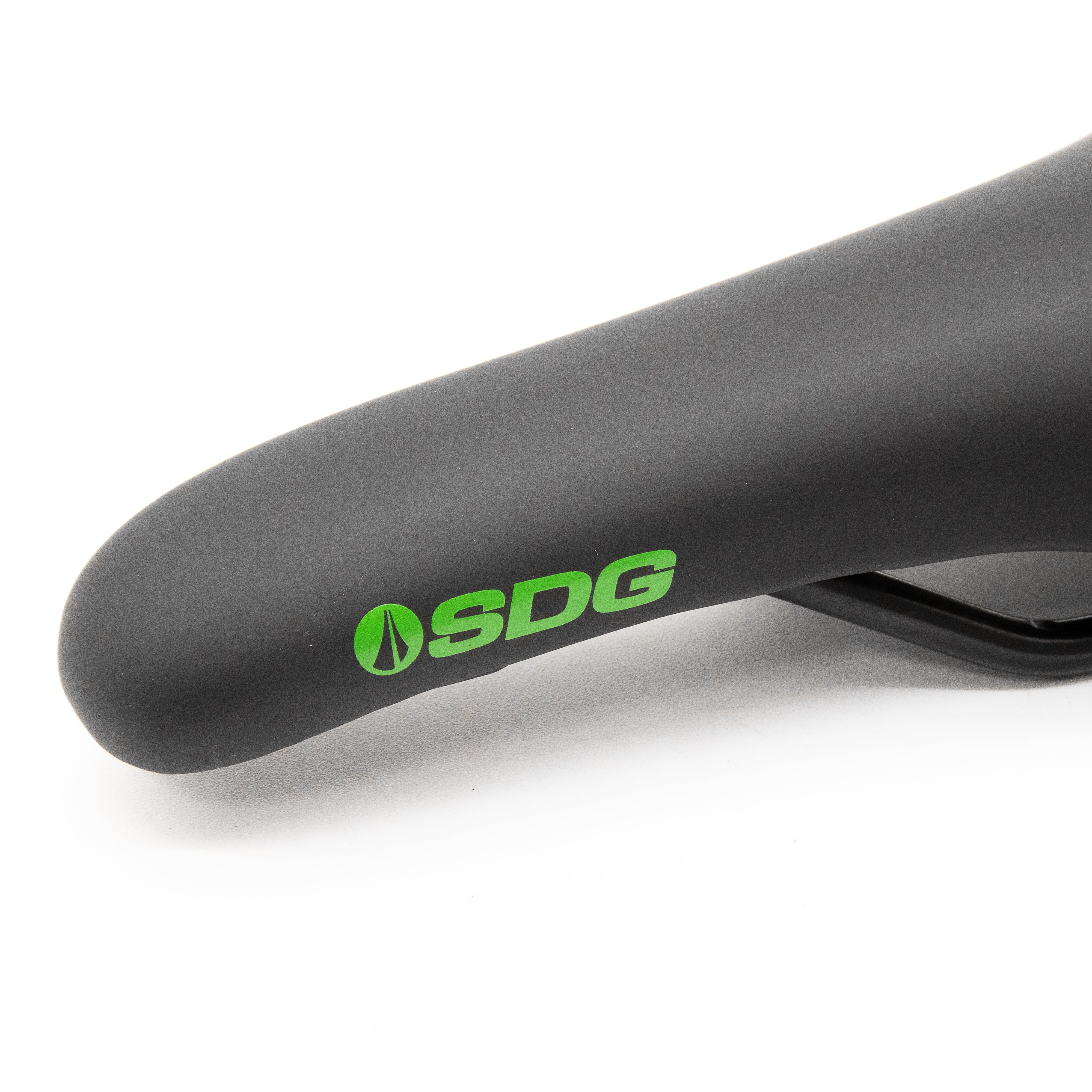 New SDG Duster Black Green MTB Saddle Steel Rails - Image 5