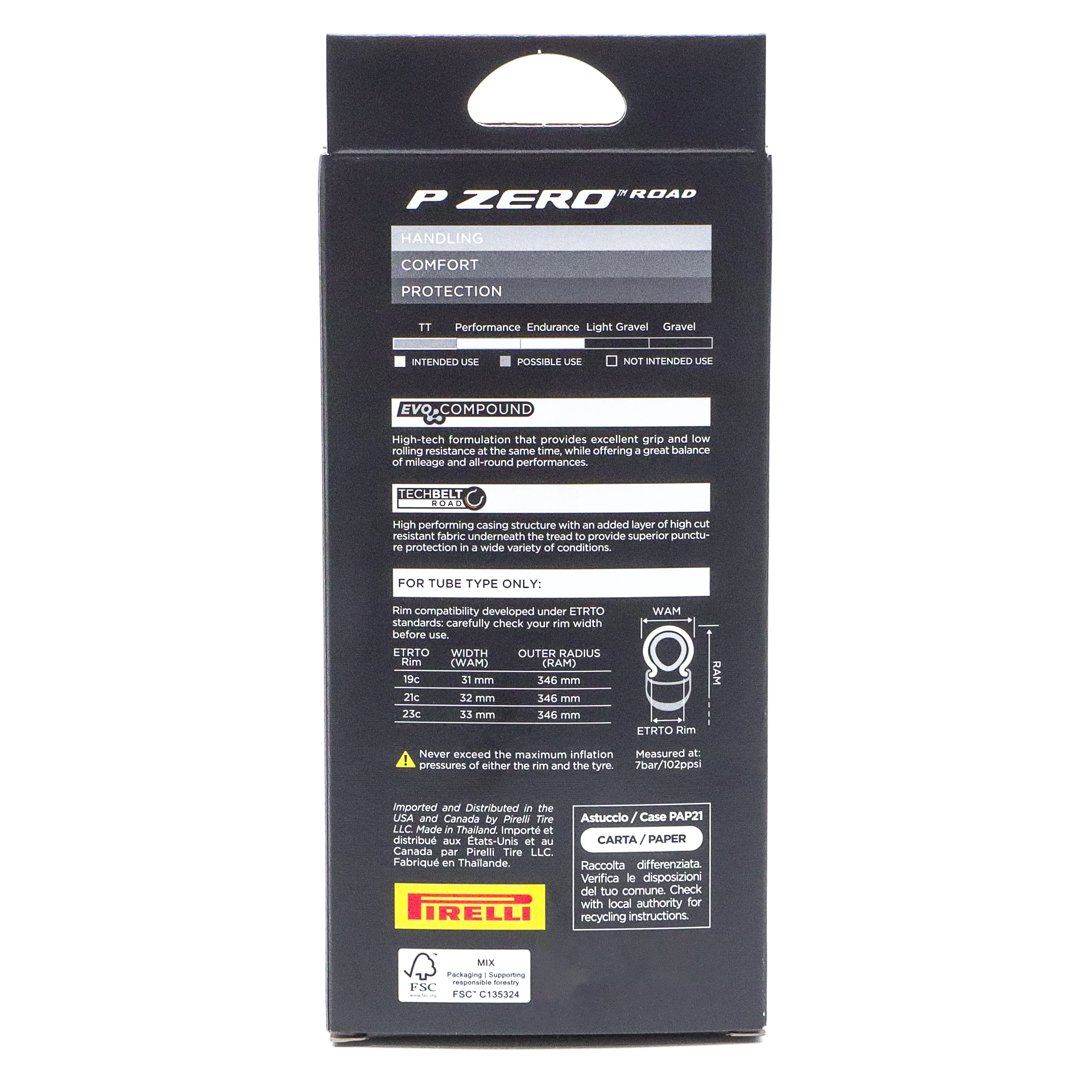 Pirelli P Zero Road Bike Tire 700x32c, Folding Tube-Type - Clincher - Black, Techbelt - EVO Compound - Image 3