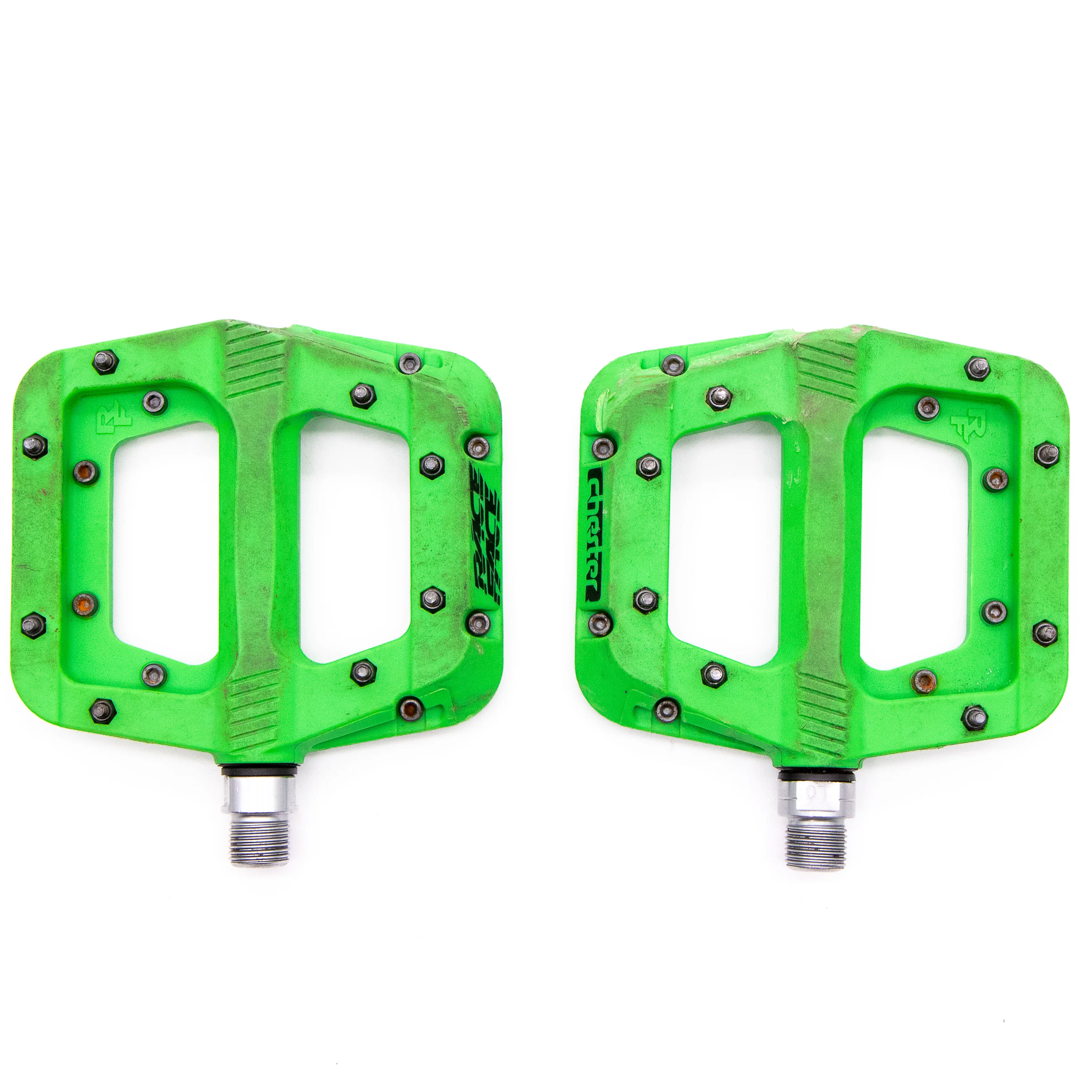 Race Face Chester Flat MTB Bike Pedals Green 370g - Image 2