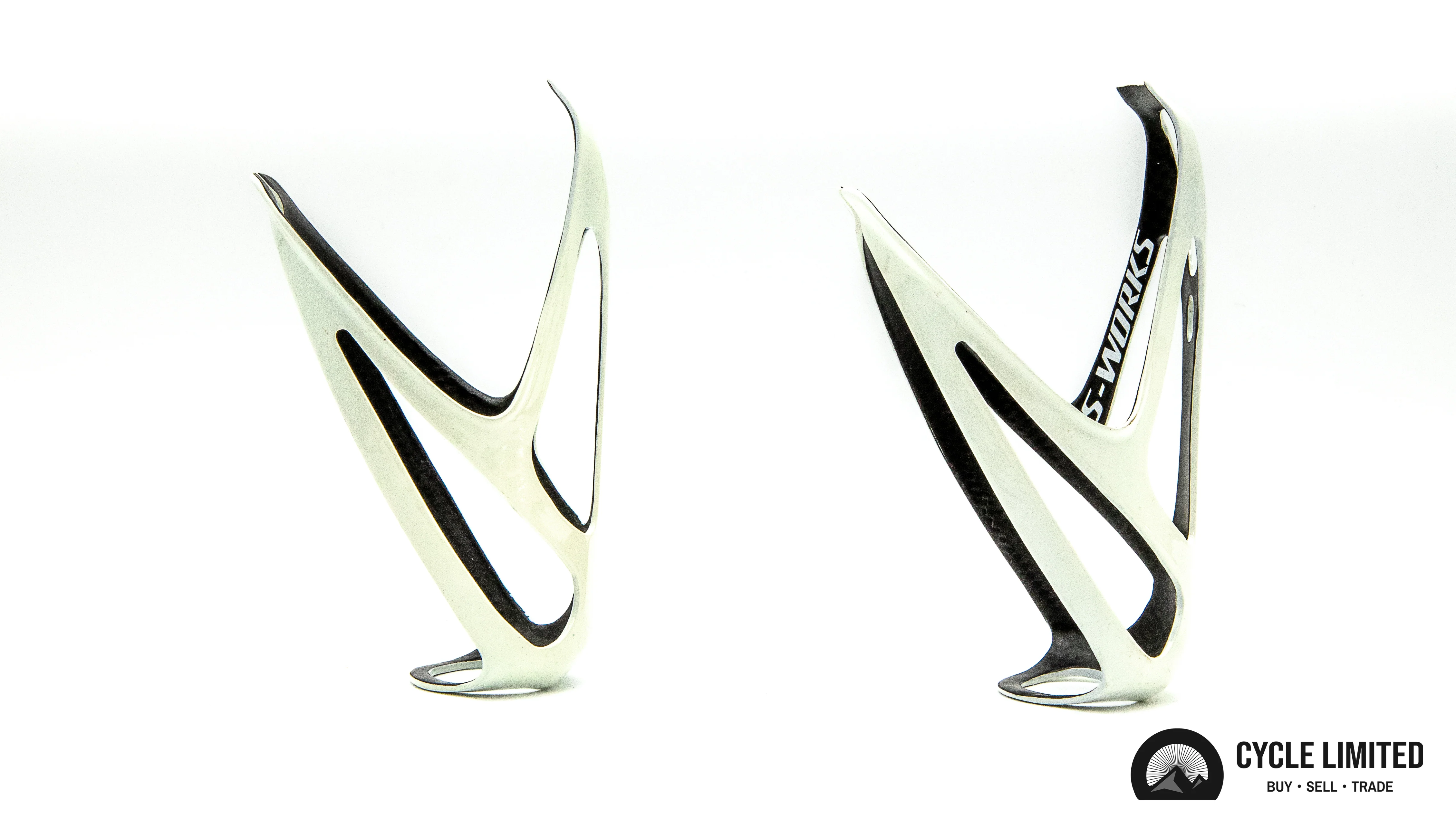 S-Works Carbon Rib Water Bottle Cage II (Carbon/White) Pair 47g - Image 2