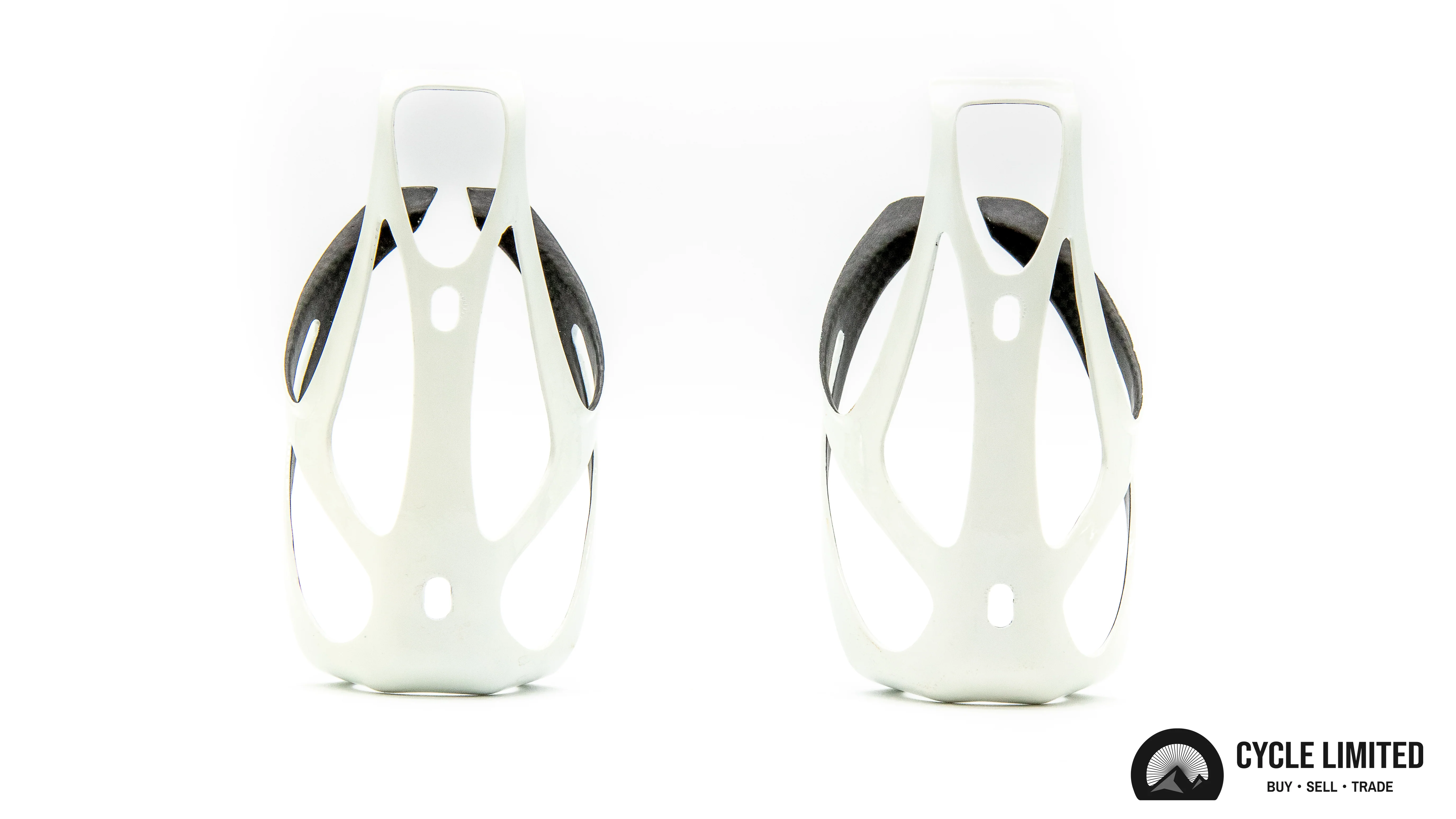S-Works Carbon Rib Water Bottle Cage II (Carbon/White) Pair 47g - Image 3