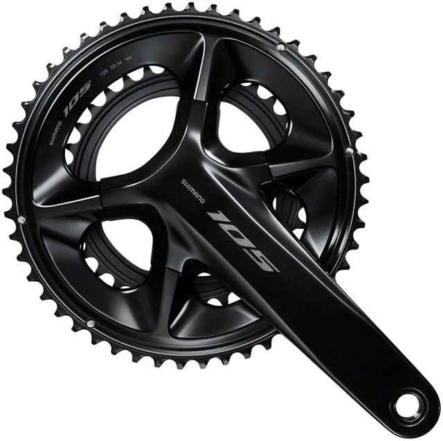Shimano 105 FC-R7100 Crankset - 12-Speed, 110 Asymmetric BCD, Hollowtech II Spindle Interface, Black