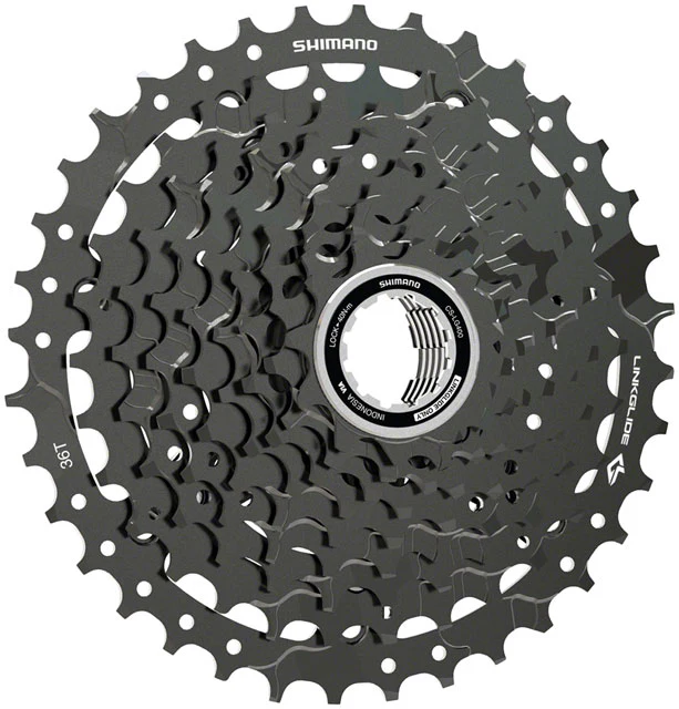 Shimano CUES  CS-LG400-9 Cassette - 9-Speed, 11-36t, LINKGLIDE, Black - Image 2