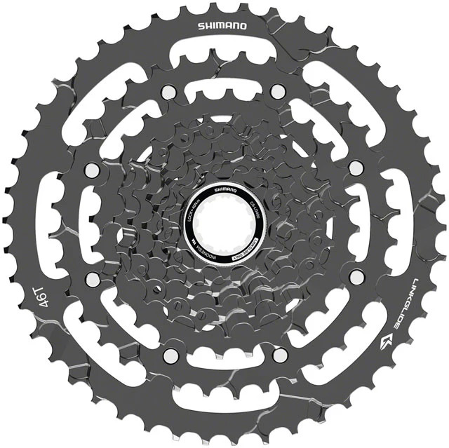 Shimano CUES  CS-LG400-9 Cassette - 9-Speed, 11-46t, LINKGLIDE, Black - Image 2