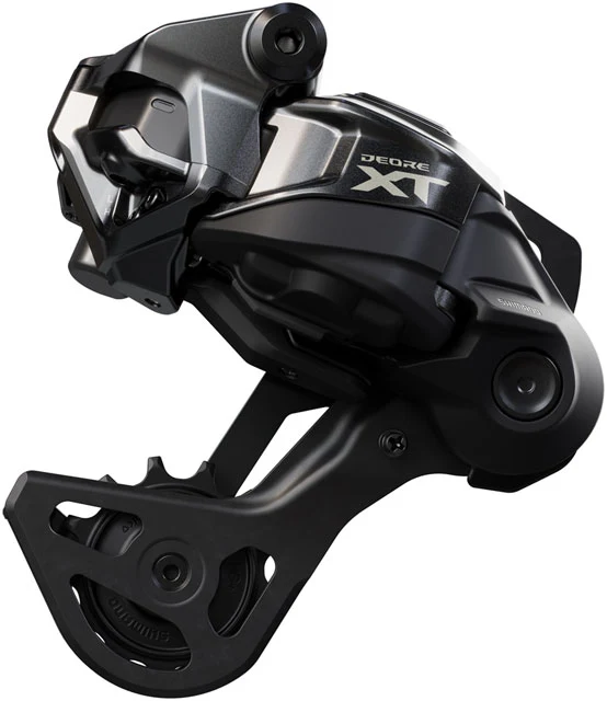 Shimano Deore XT RD-M8250-GS Di2 Wireless Rear Derailleur - 12-Speed, Medium Cage, Shadow ES, Black/Gray - Image 4