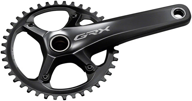Shimano GRX FC-RX810-1 Crankset - 11-Speed, 110 BCD, Hollowtech II Spindle Interface, Black - Image 2