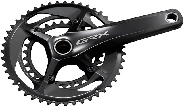 Shimano GRX FC-RX810-2 Crankset - 11-Speed, 48/31t, 110/80 BCD, Hollowtech II Spindle Interface, Black - Image 2