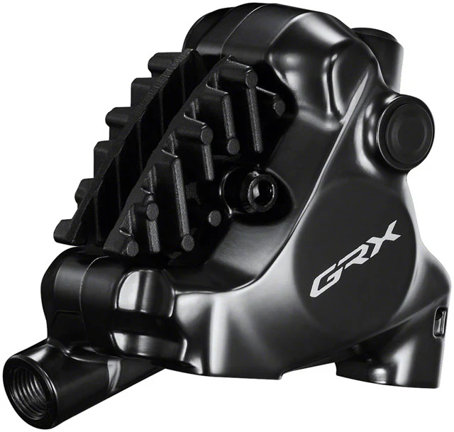 Shimano GRX ST-RX825 Di2 Shift/Brake Lever with BR-RX820 Hydraulic Disc Brake Caliper - Left/Front, 2x, Flat Mount Caliper, Black - Image 3