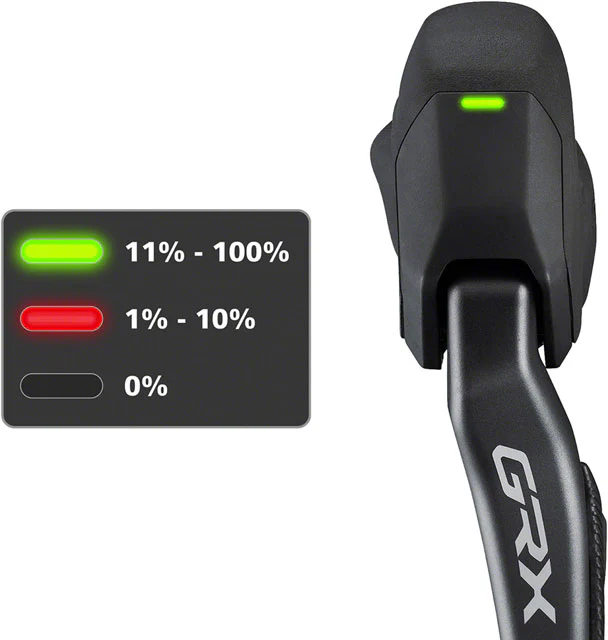 Shimano GRX ST-RX825 Di2 Shift/Brake Lever with BR-RX820 Hydraulic Disc Brake Caliper - Left/Front, 2x, Flat Mount Caliper, Black - Image 7