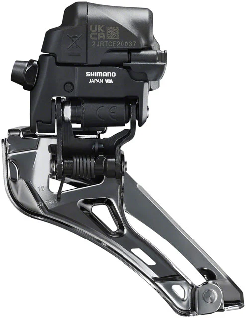 Shimano Ultegra FD-R8150 Di2 Front Derailleur - 2x12-Speed, Braze-on, Down Swing, For 50-54t Max, Black/Silver - Image 2