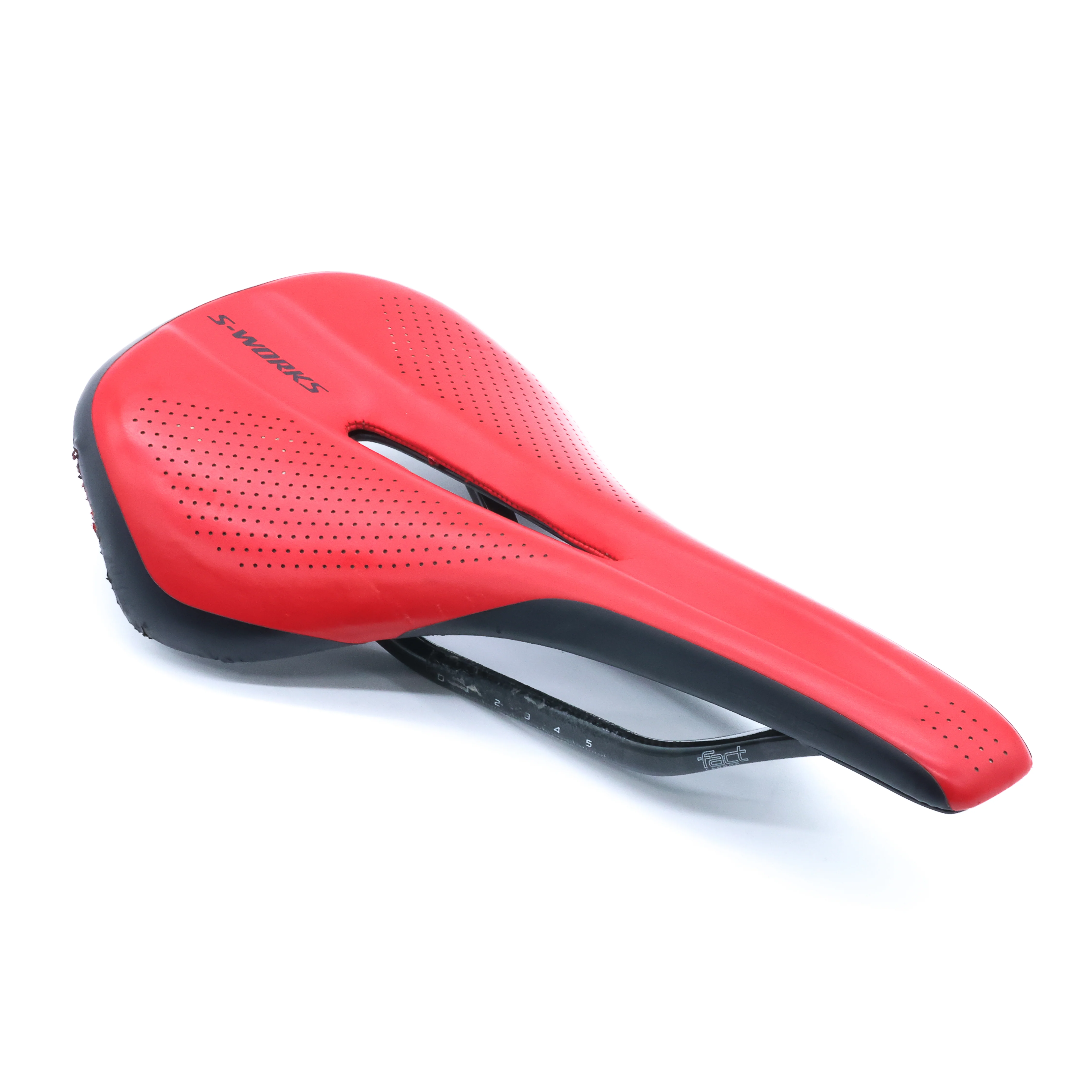 Specialized S-Works Phenom Carbon Rails Red Road Bike Saddle - 143mm