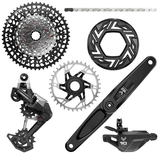 SRAM Eagle 90 Ebike Groupset -  Crankset, Bosch, 36T, Clip-on Guard, Chain, XS-1275 10-52t, Single Click Shifter, Rear Derailleur
