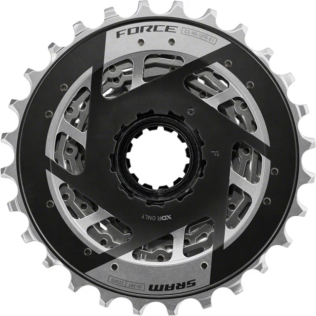 SRAM Force XG-1270 Cassette - 12-Speed, 10-28t, Silver, For XDR Driver Body, E1 - Image 2