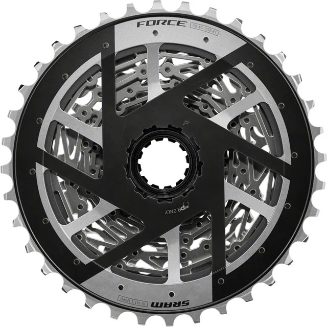 SRAM Force XG-1270 Cassette - 12-Speed, 10-36t, Silver, For XDR Driver Body, E1 - Image 3