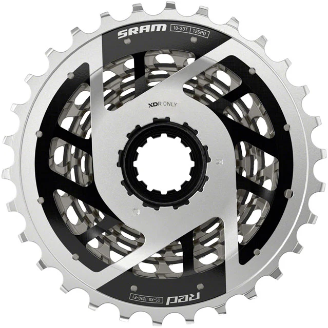 SRAM RED XG-1290 Cassette - 12-Speed, 10-30t, For XDR Driver Body, Silver, E1 - Image 2