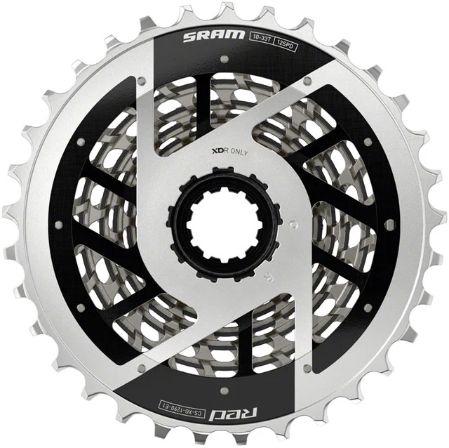 SRAM RED XG-1290 Cassette - 12-Speed, 10-33t, For XDR Driver Body, Silver, E1 - Image 2