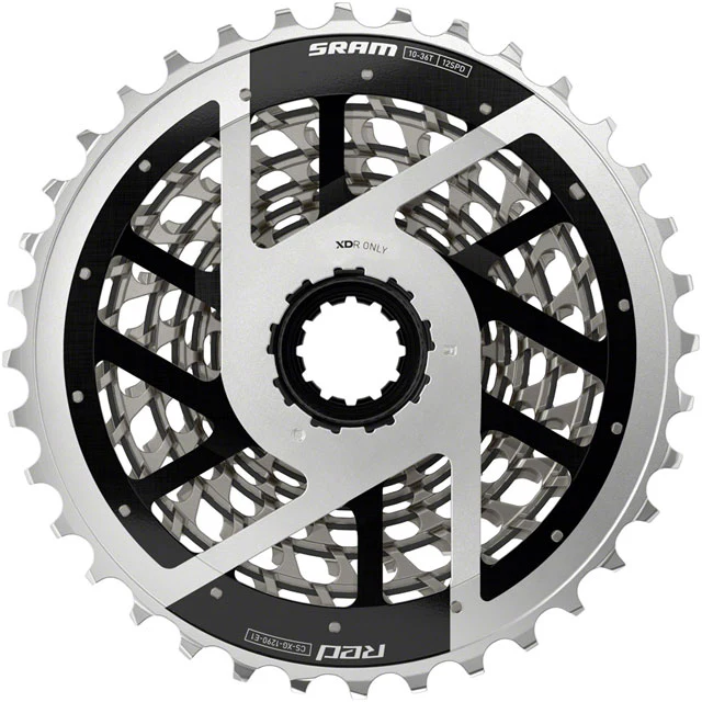 SRAM RED XG-1290 Cassette - 12-Speed, 10-36t, For XDR Driver Body, Silver, E1 - Image 2