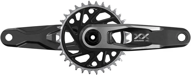 SRAM XX Downhill T-Type Crankset - 7-Speed, 34t 3mm Offset Chainring, Direct Mount, 55mm Chainline, DUB Wide Spindle, Black