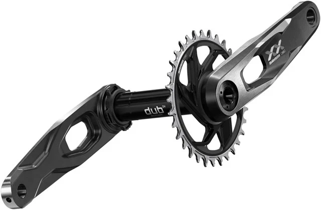 SRAM XX Downhill T-Type Crankset - 7-Speed, 34t 6mm Offset Chainring, Direct Mount, 56.5mm Chainline, DUB DH Spindle, Black